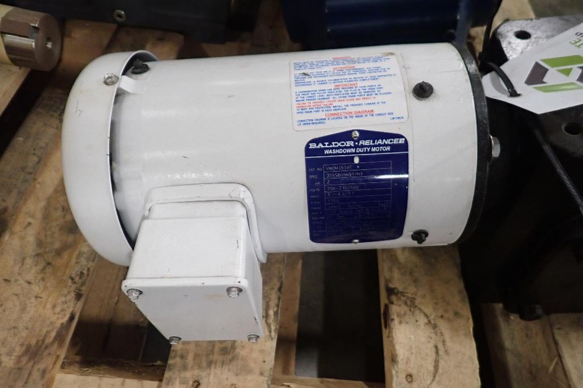 Baldor 2 hp electric motor and gearbox. (See photos for additional specs). **Rigging Fee: $25** (Loc - Image 5 of 6