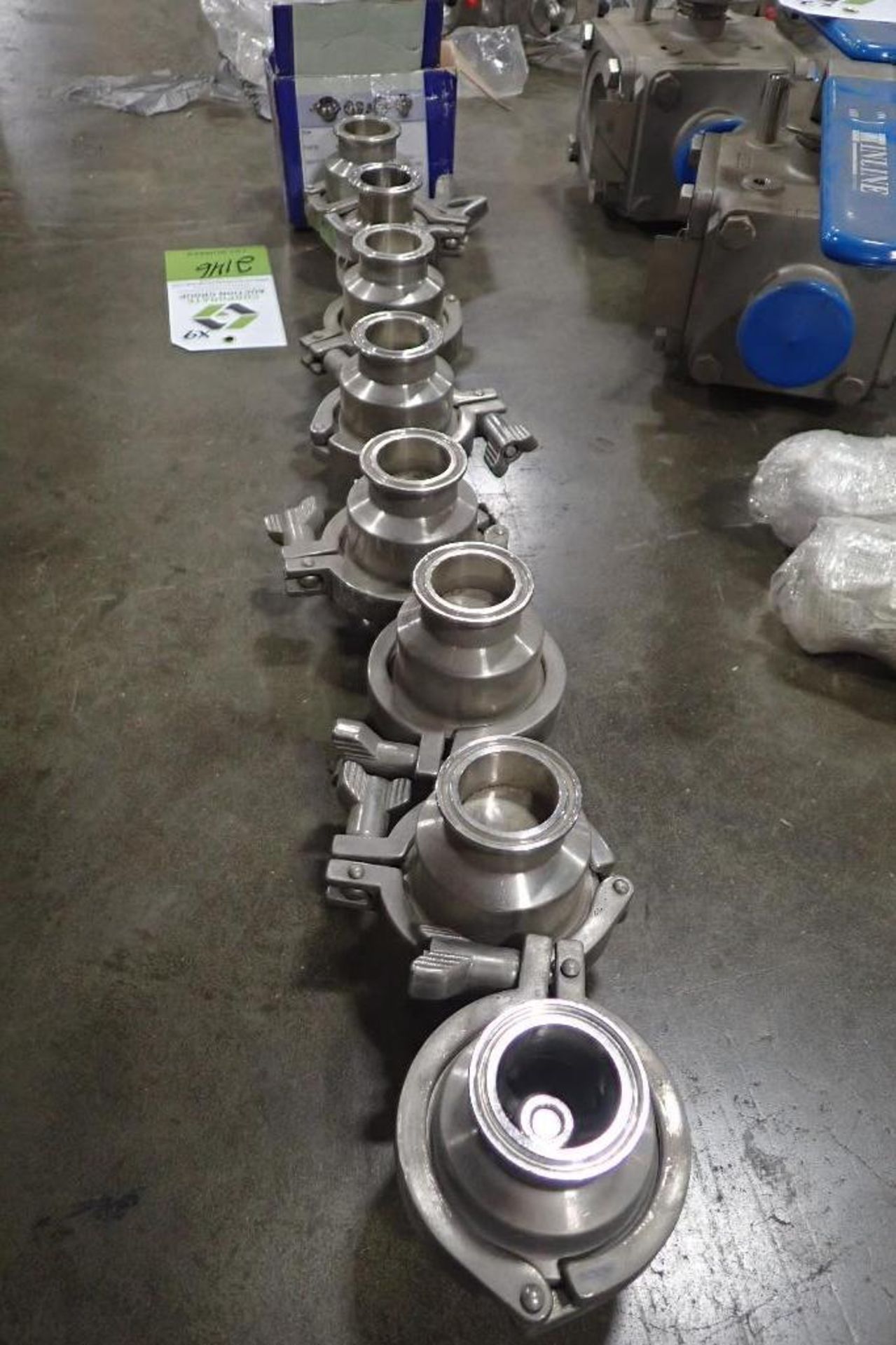 SS spring check valves, 1.5 in. (EACH). (See photos for additional specs). **Rigging Fee: $25** (Loc - Image 3 of 3