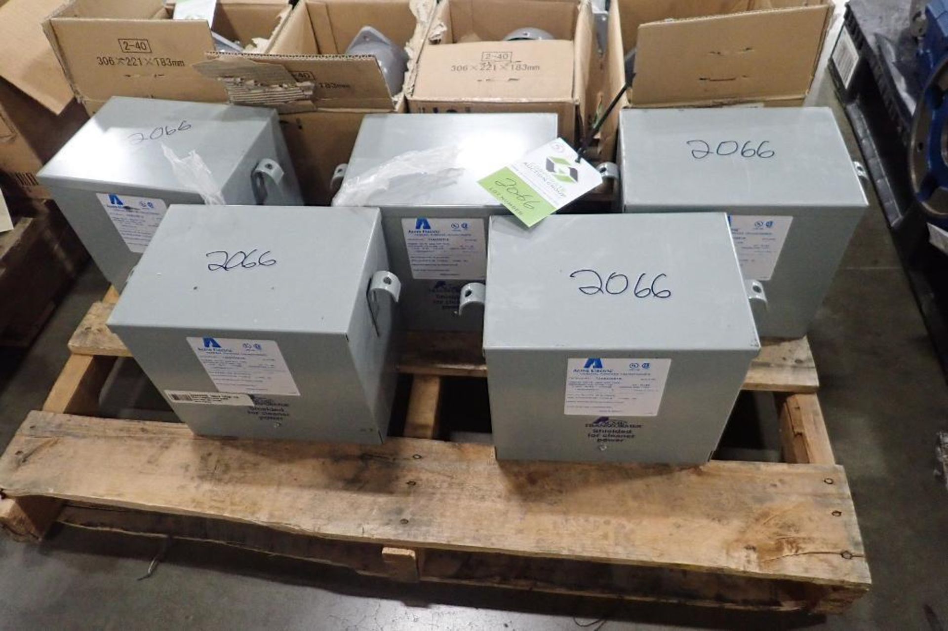 (5) New Acme general purpose transformers. (See photos for additional specs). **Rigging Fee: $25** (