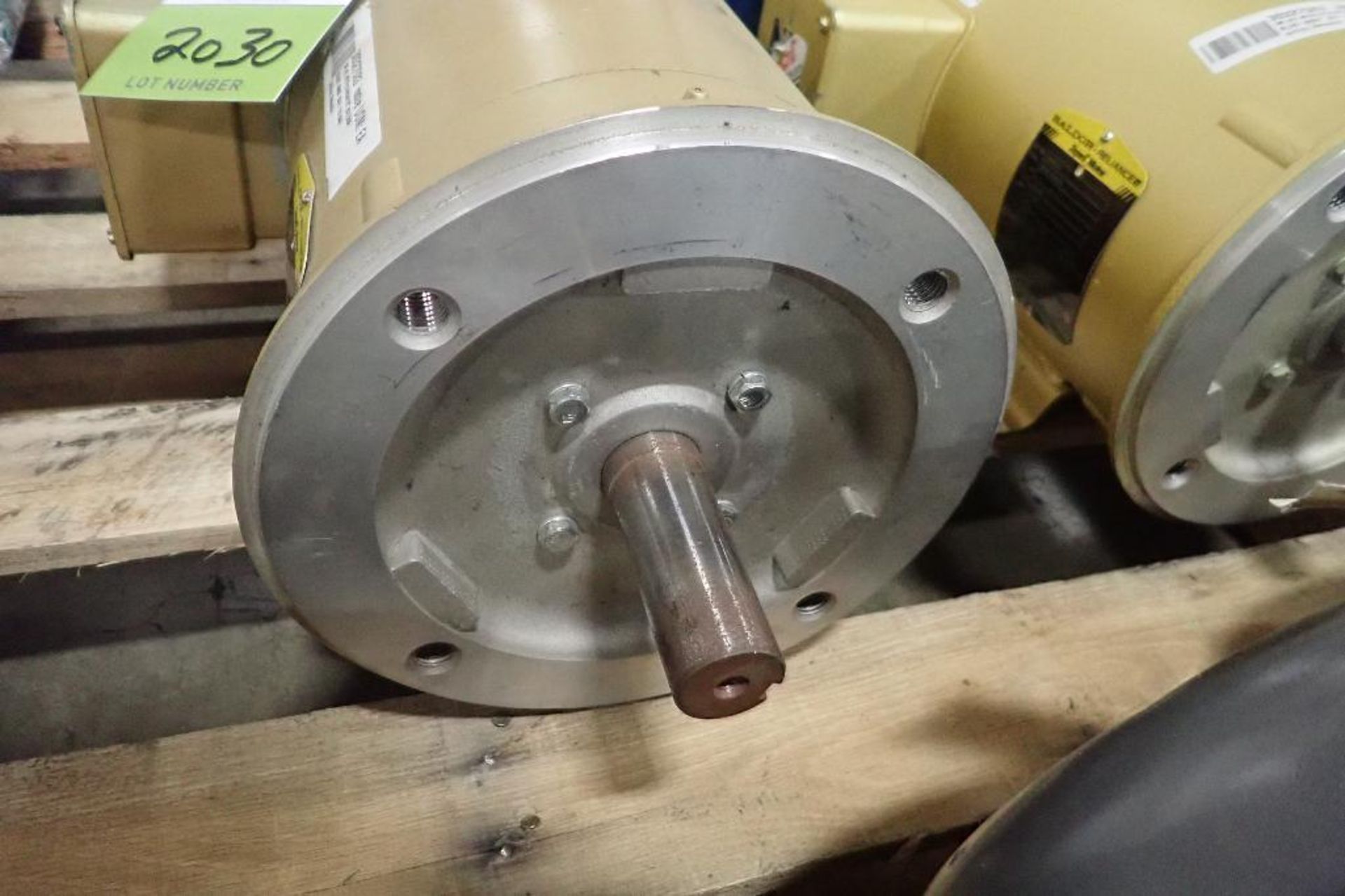 (3) Baldor electric motors, 5 hp, 5hp, 3 hp. (See photos for additional specs). **Rigging Fee: $25** - Image 6 of 10
