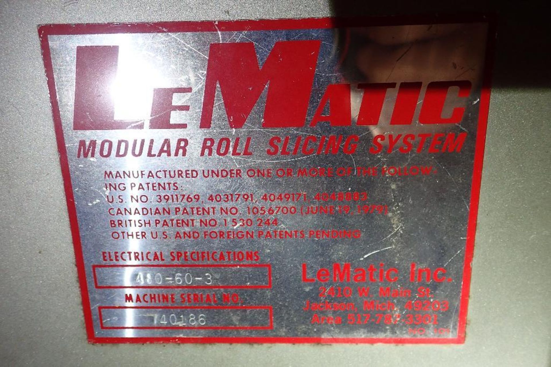 Lematic bagel slicer, Model BF-10, Model GU7-5-2, SN740186, mild steel frame **Rigging FEE: $100 ** - Image 11 of 15
