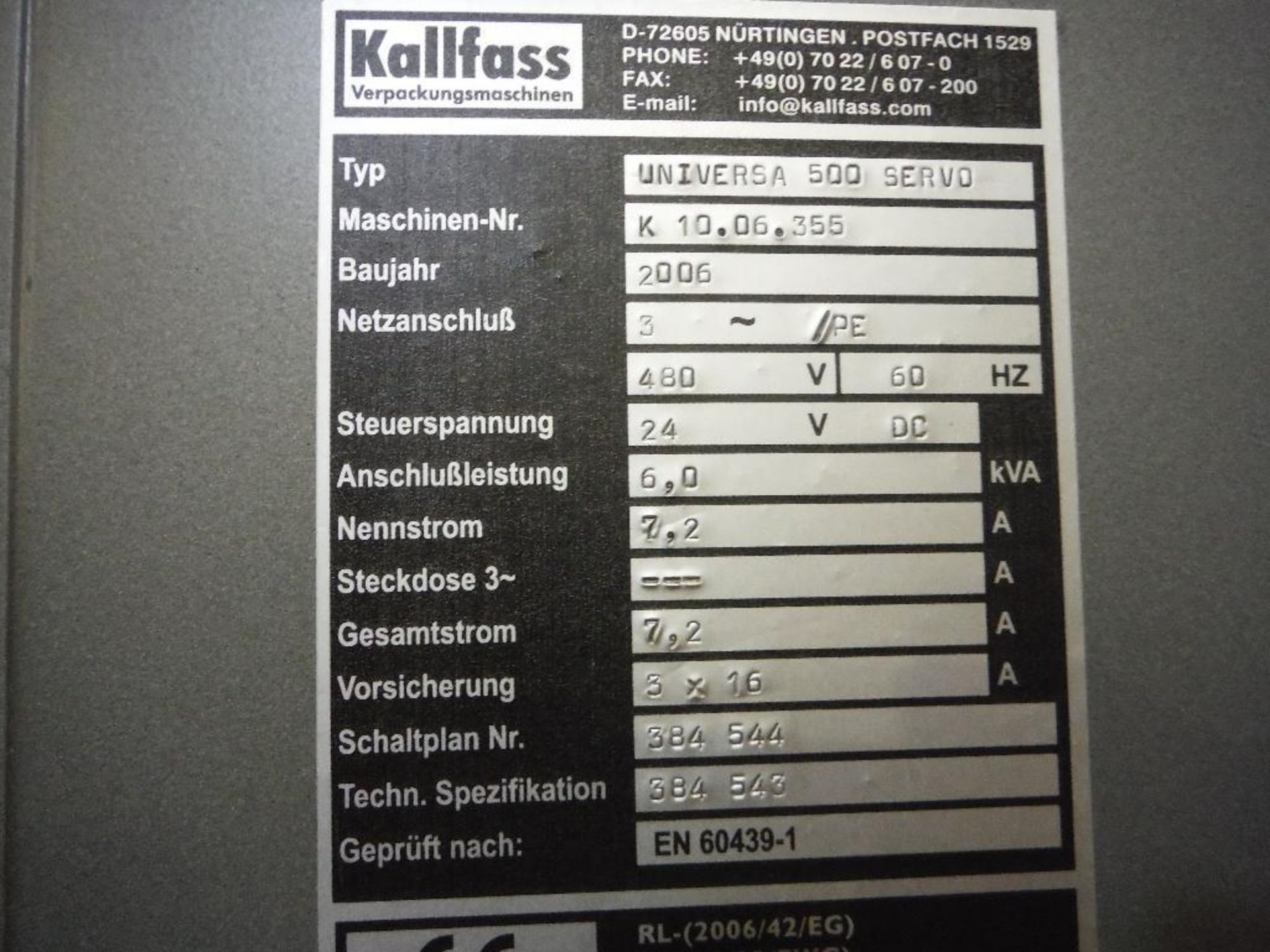 2006 Kalfass L-Bar sealer, type Universal 500 Servo, SN K_10.06.355, 21 in. seal bar **Rigging FEE: - Image 16 of 17