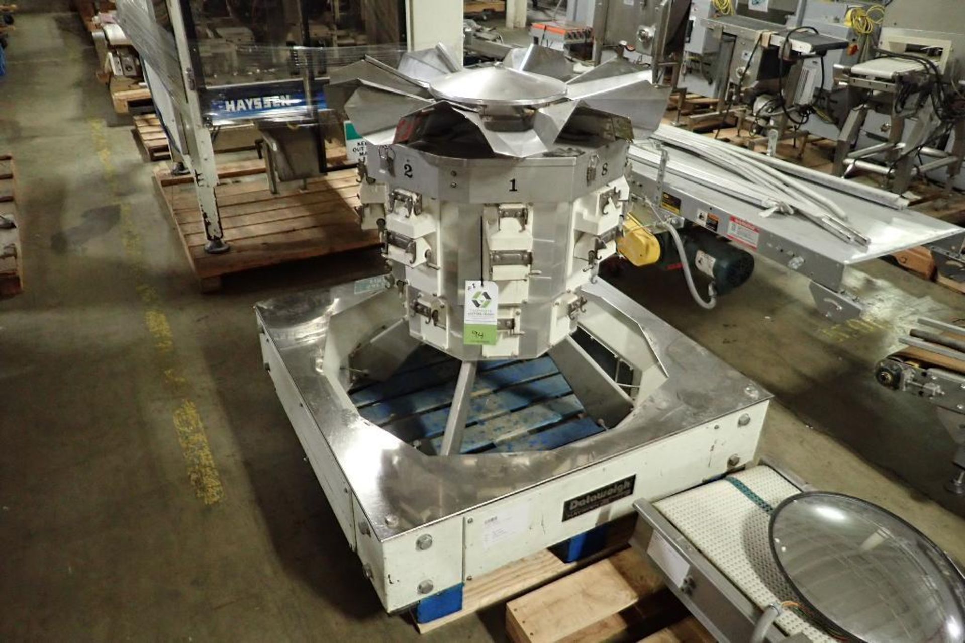 1994 Hayssen Yamato data weigh 8 head scale, Model ADW-508MD, SN 084026/930442, 8 g to 1000 g capaci - Image 2 of 34