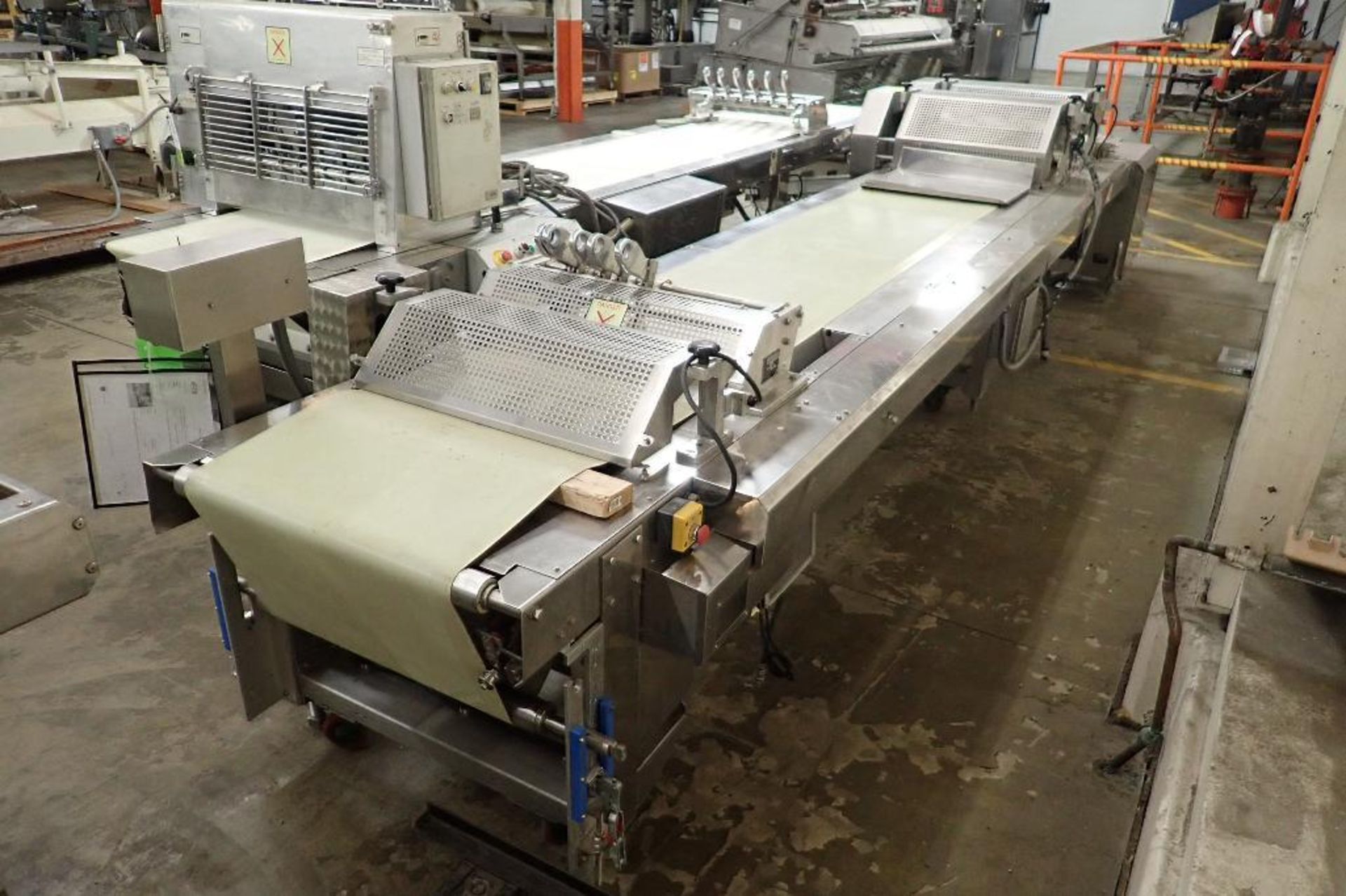 Rheon sheeting line, action roller, Model AM011, SN 00044, flour sweeper Model FV111, SN 00024, guil - Image 12 of 31