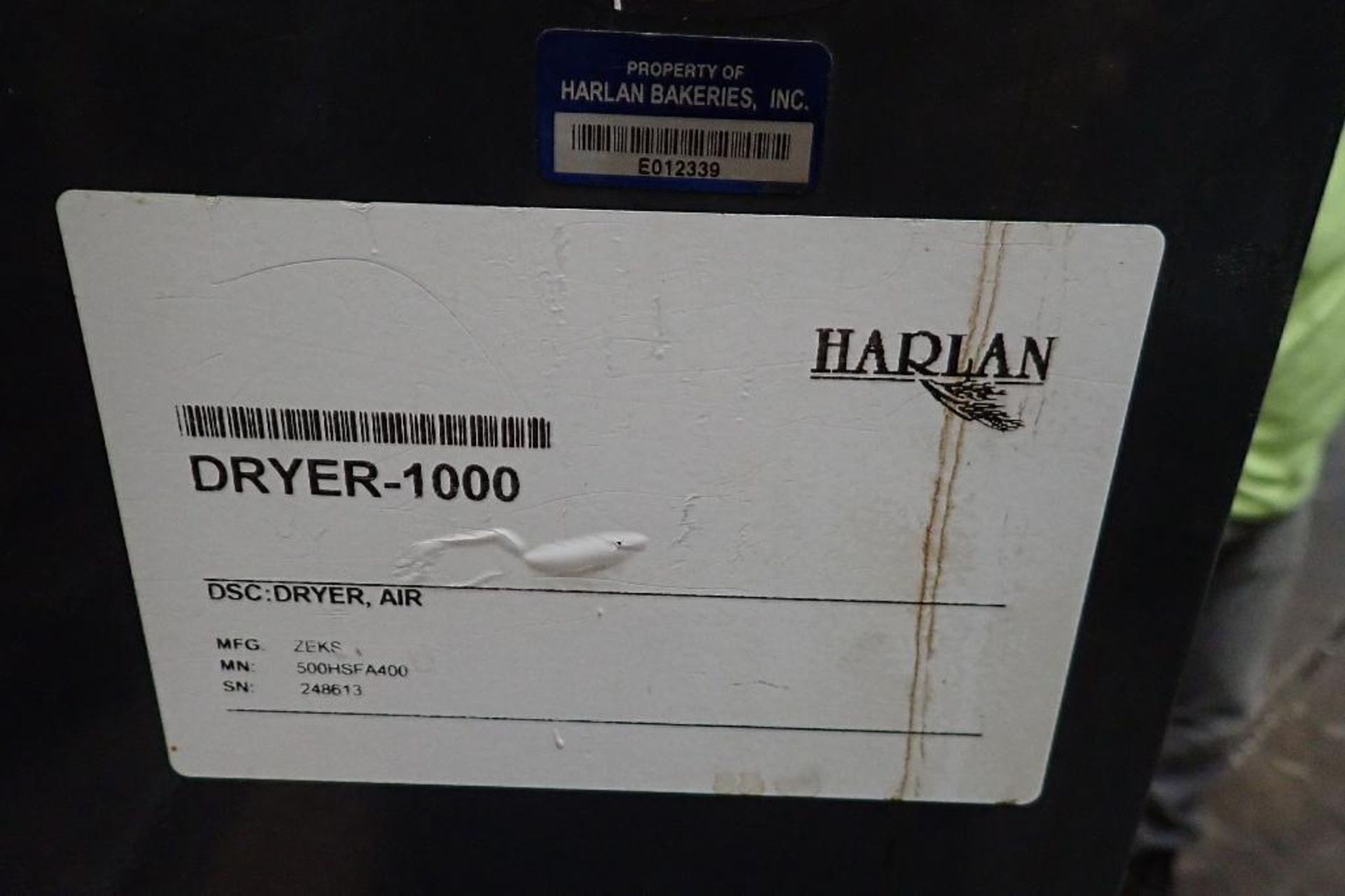 Zeks Air Dryer, Model 500HSFA400, SN 248613, R-404 **Rigging FEE: $50 ** - Image 6 of 6