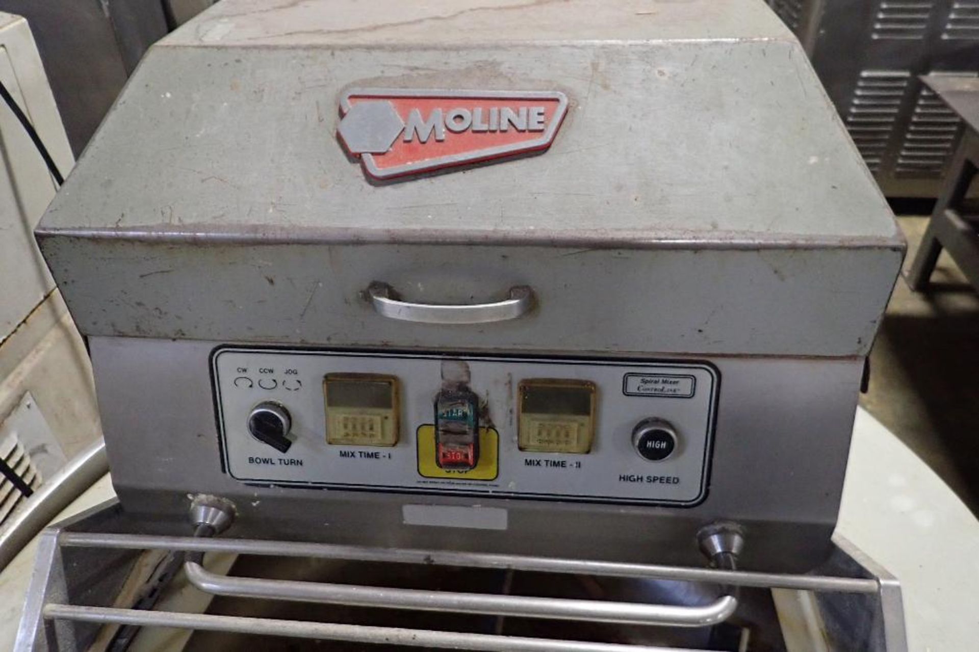 Moline spiral mixer, Model 352BM10562, SN 98-J125839, SS bowl 37 in. dia x 20 in. tall, 3 ph., 208 v - Image 2 of 8