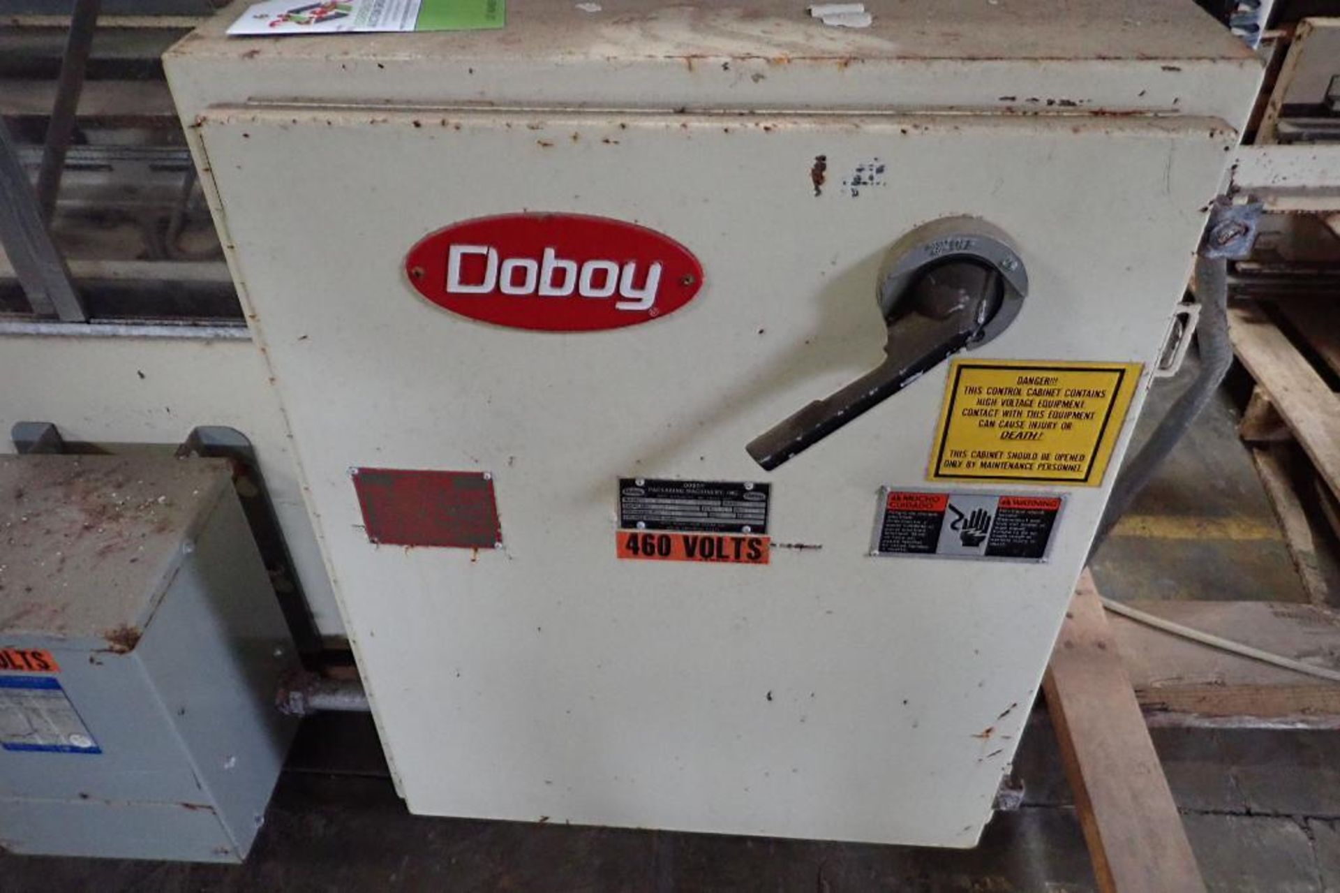 Doboy top case sealer, Model VTS TAPE SEALER, SN 91-13268, Nordson top melt glue pot **Rigging FEE: - Image 3 of 10