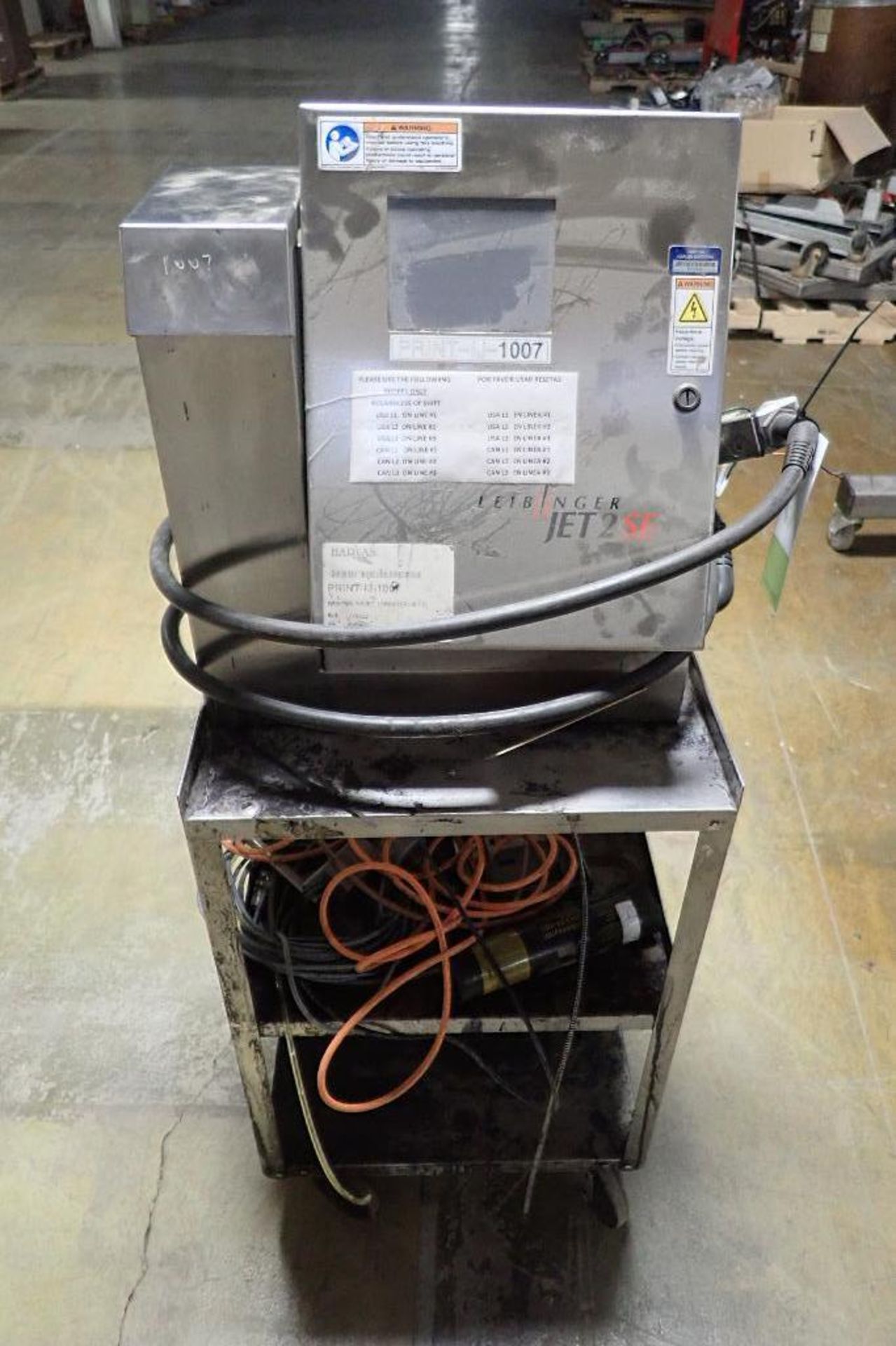 2006 Leibinger inkjet marking machine, Type JET 2 SE, SN 0621 0184, with head on SS cart **Rigging F