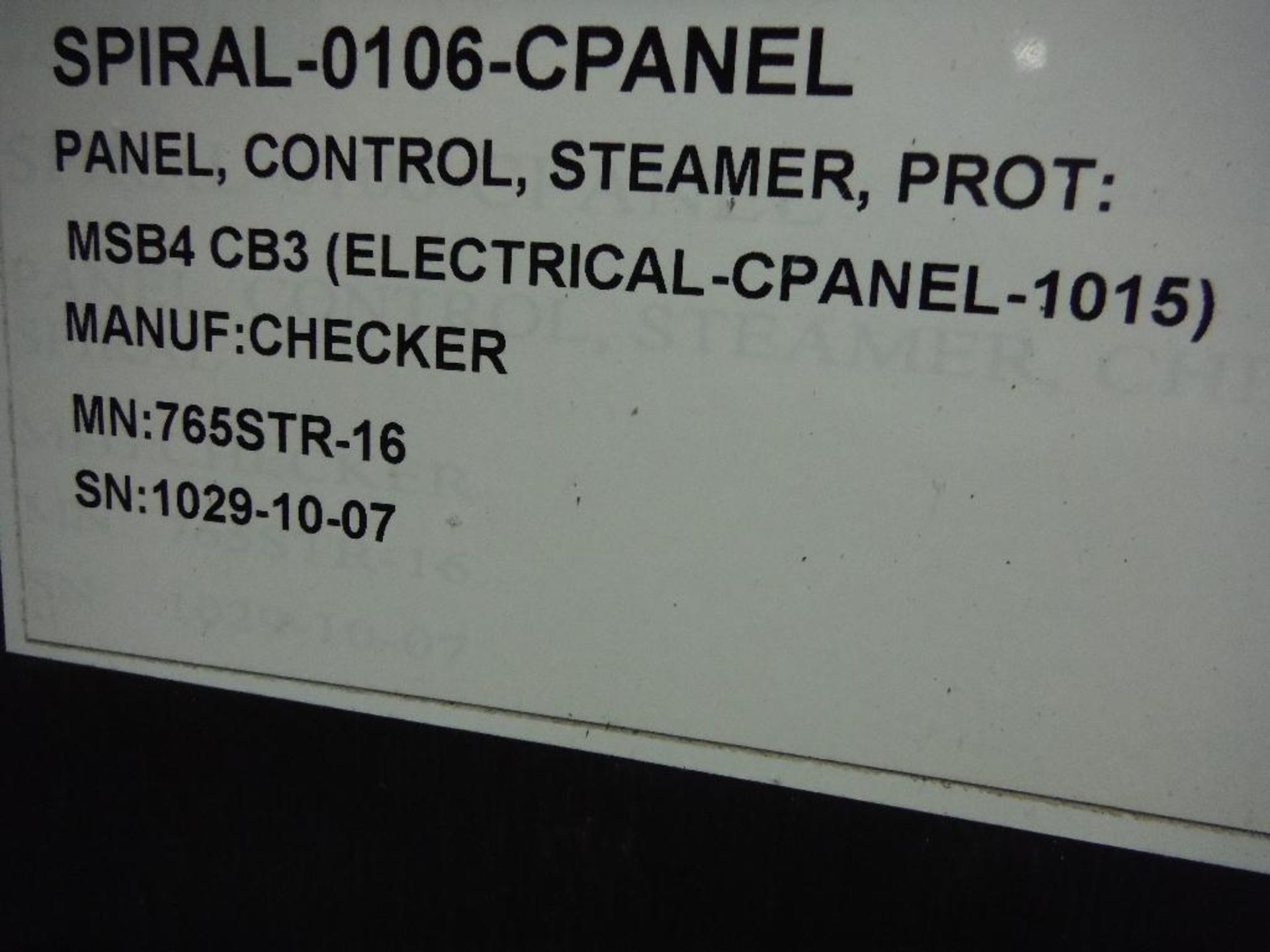 Checker steam spiral cooker, Model 765STR-16, SN 1029-10-07, 12 ft. dia drum, 22 ft. x 22 ft. x 150 - Image 17 of 21