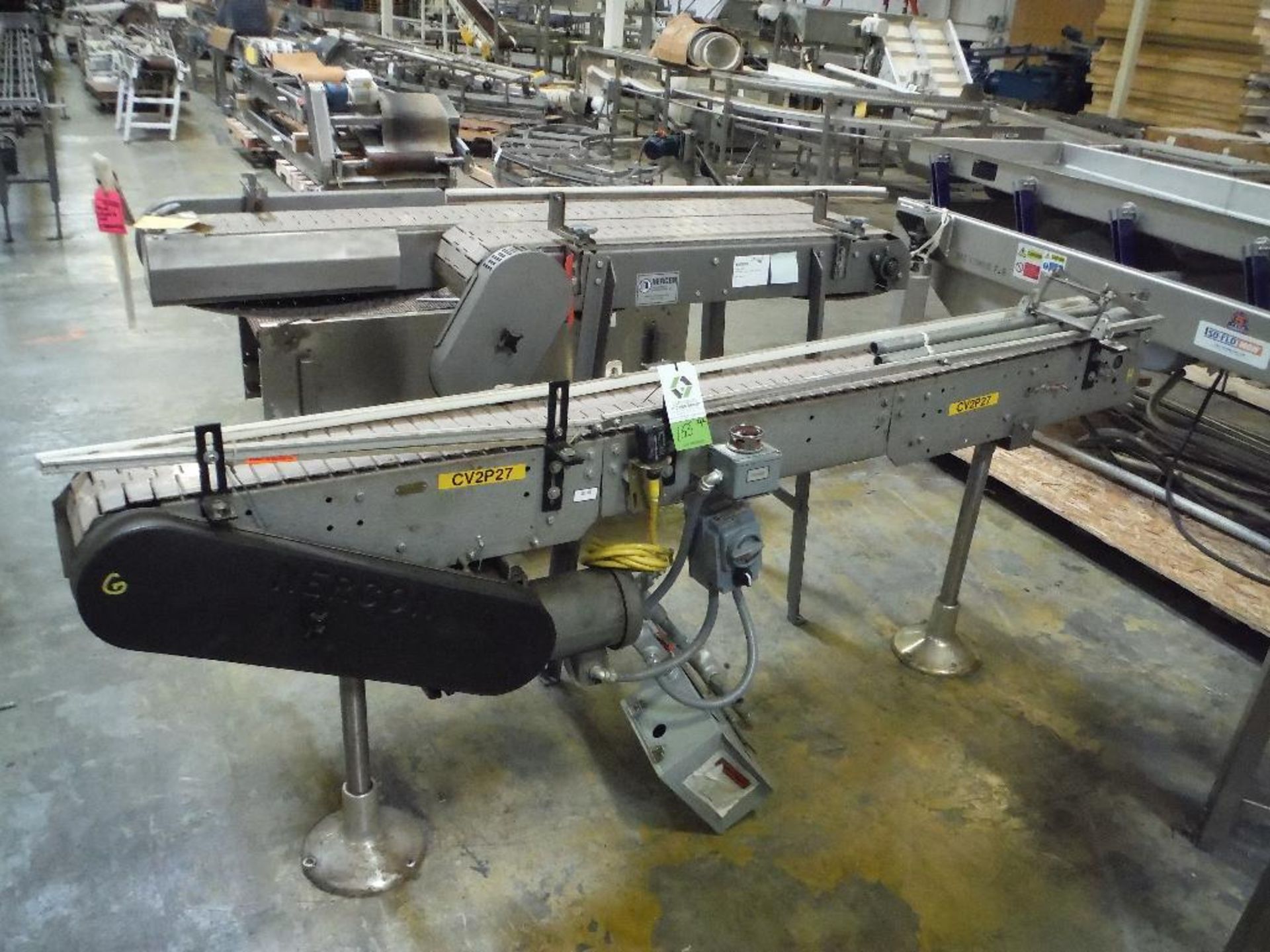 Nercon dual conveyor, table top belt, 64 in. long x overall 18 in. wide belts, missing motor and dri - Image 3 of 11