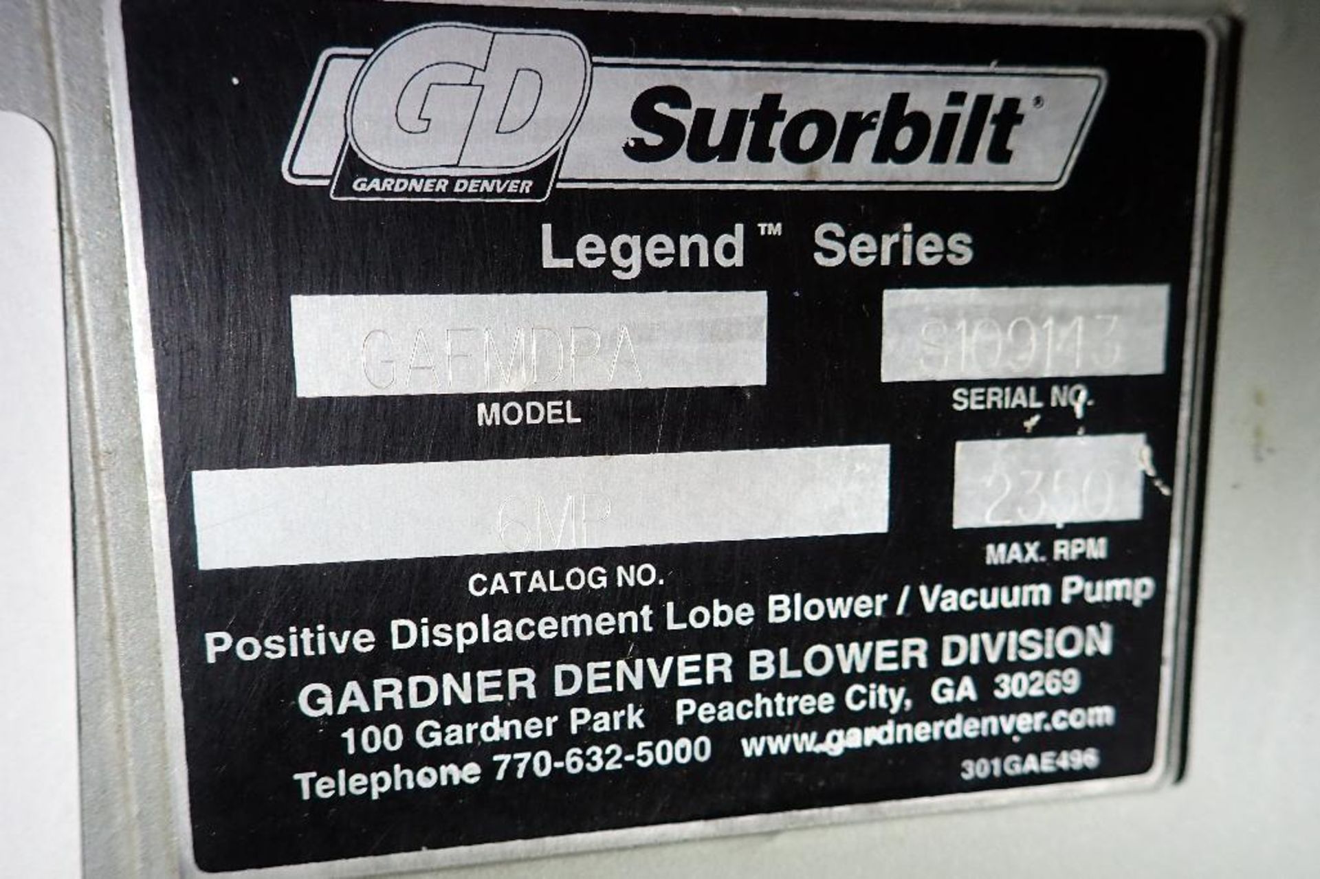 Gardner rotary lobe blower package with a sutorbilt rotary lobe blower, Model GAFMDPA, SN S109143, 4 - Image 7 of 11