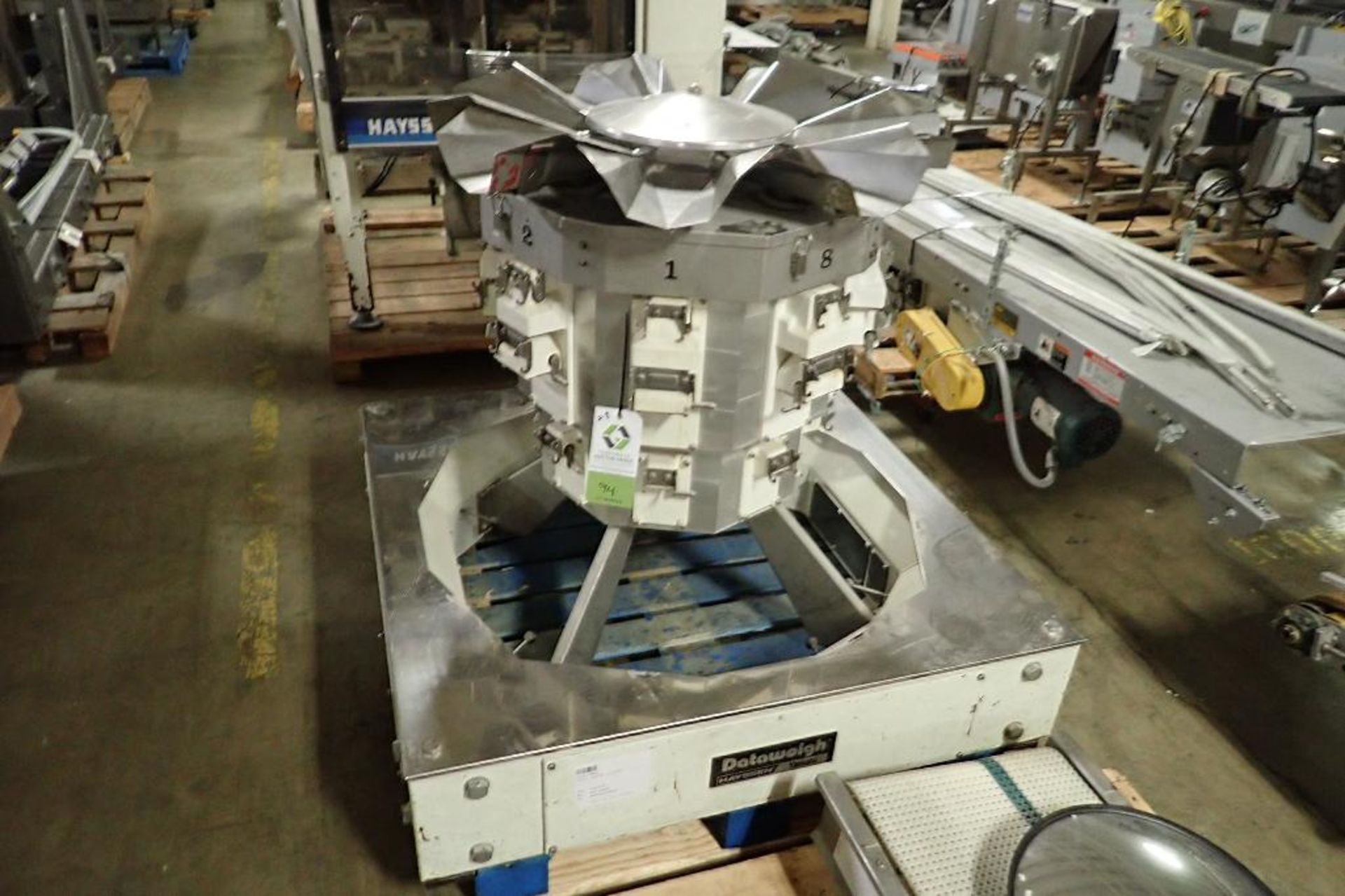 1994 Hayssen Yamato data weigh 8 head scale, Model ADW-508MD, SN 084026/930442, 8 g to 1000 g capaci - Image 8 of 34