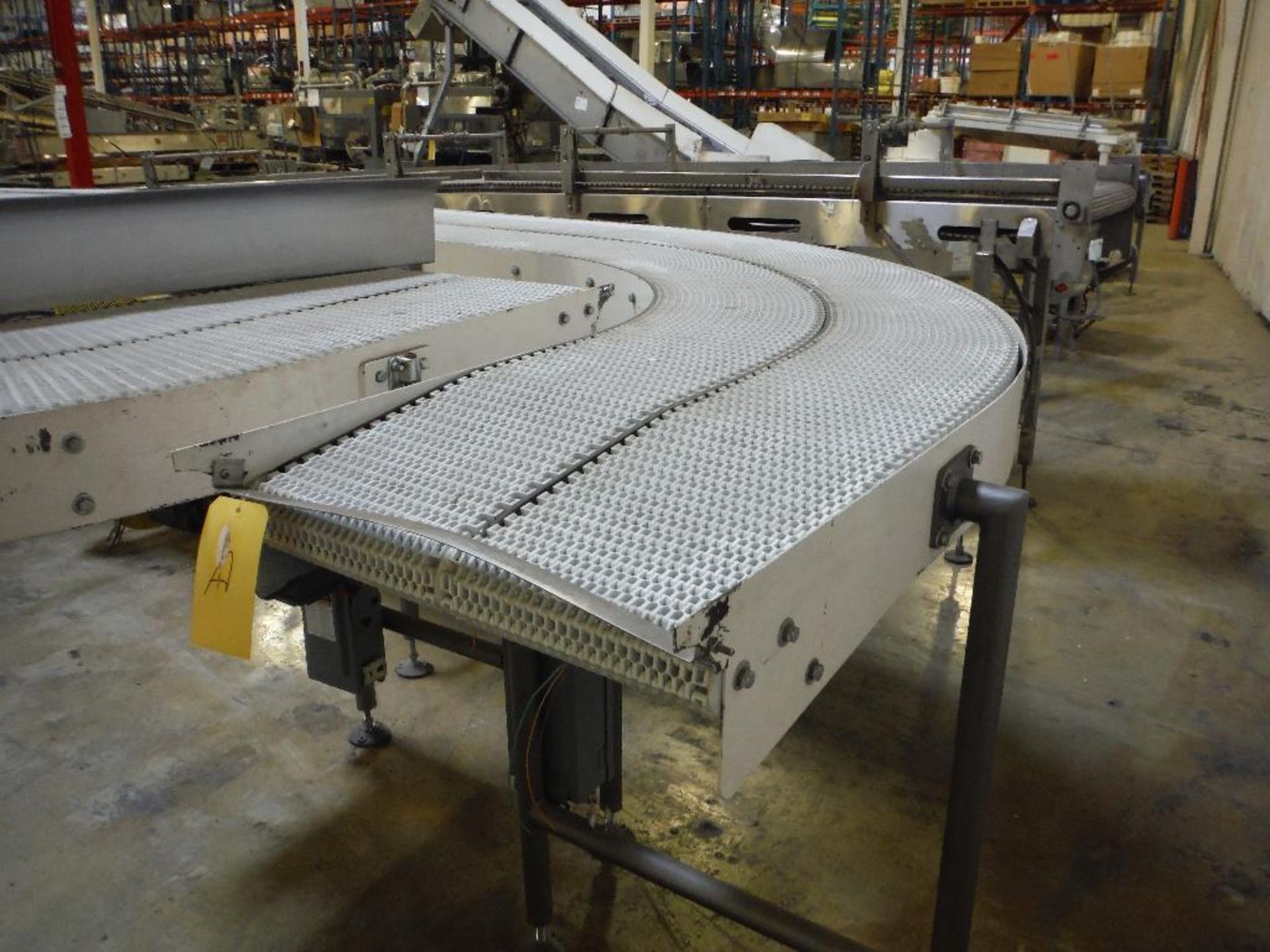 180 degree dual lane conveyor, 11.5 in. wide each, overall 192 in. long x 46 in. tall, carbon steel - Bild 5 aus 6