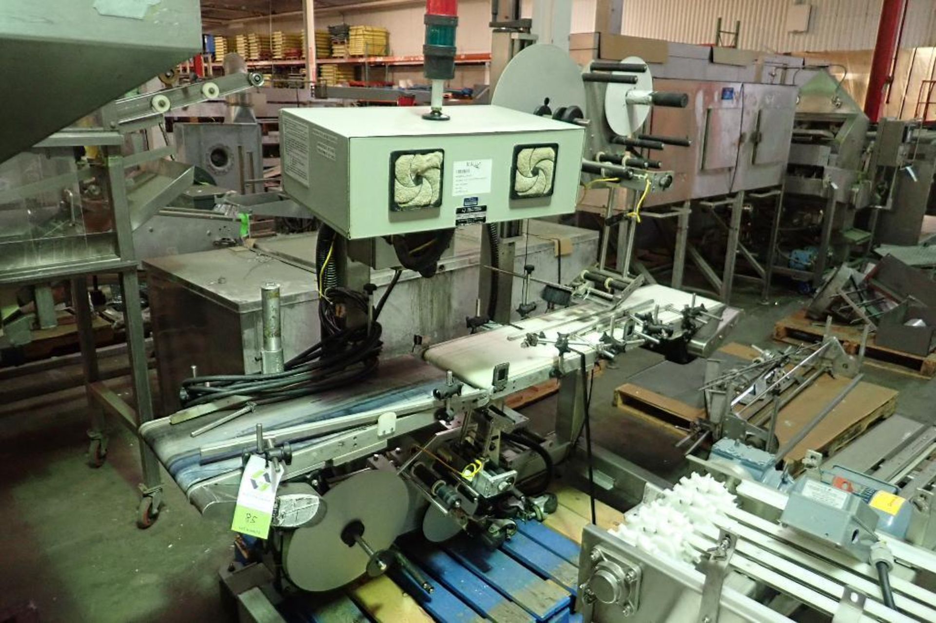 Quadrel top and bottom labeler, Model 060, SN 57511-03.04, 12 in. wide belt, SS Frame, on casters ** - Image 8 of 19