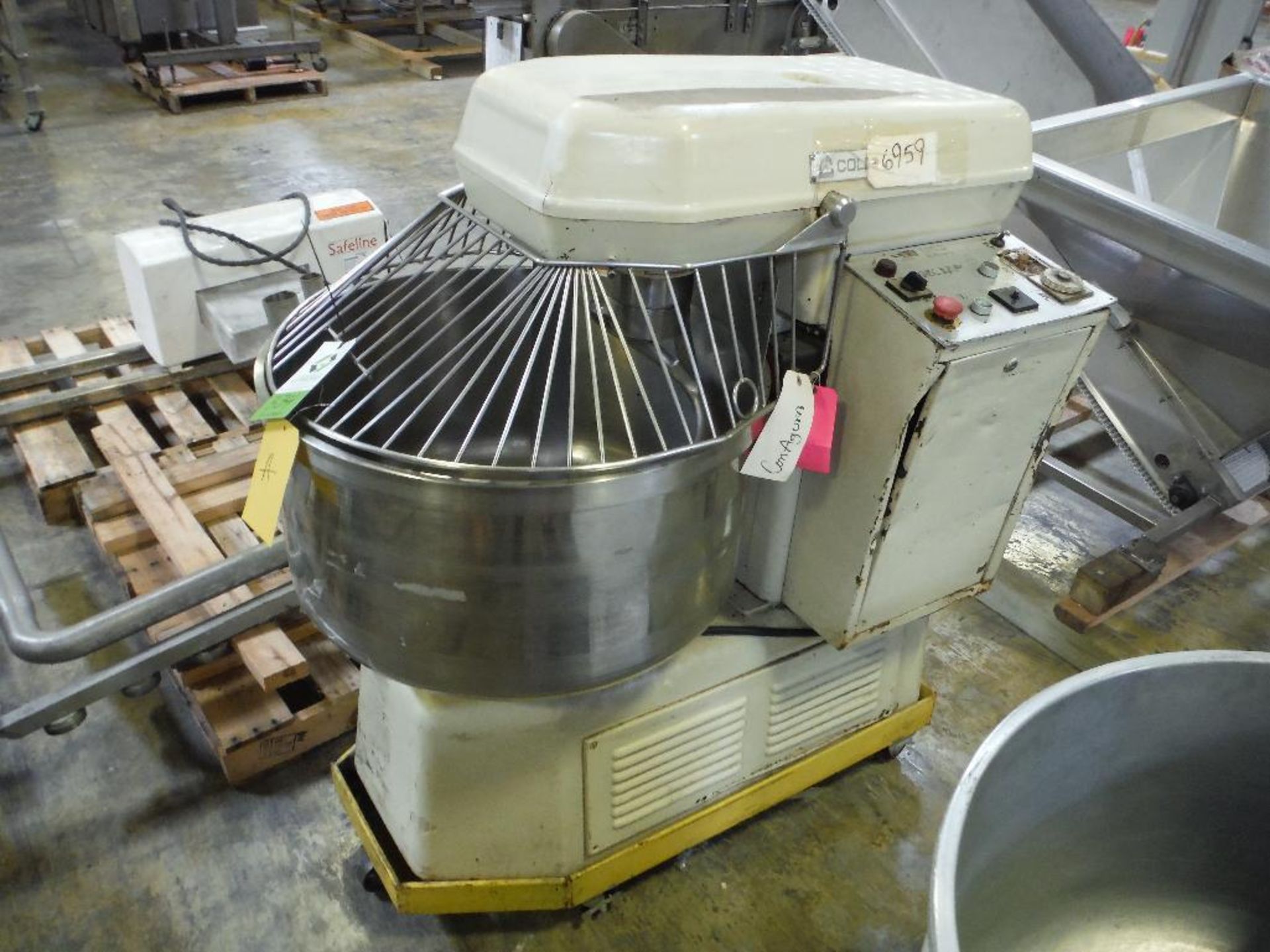 Colborne spiral mixer, Model 100-F, SN 108-86, SS bowl 28 in. dia x 16 in. deep **Rigging FEE: $100