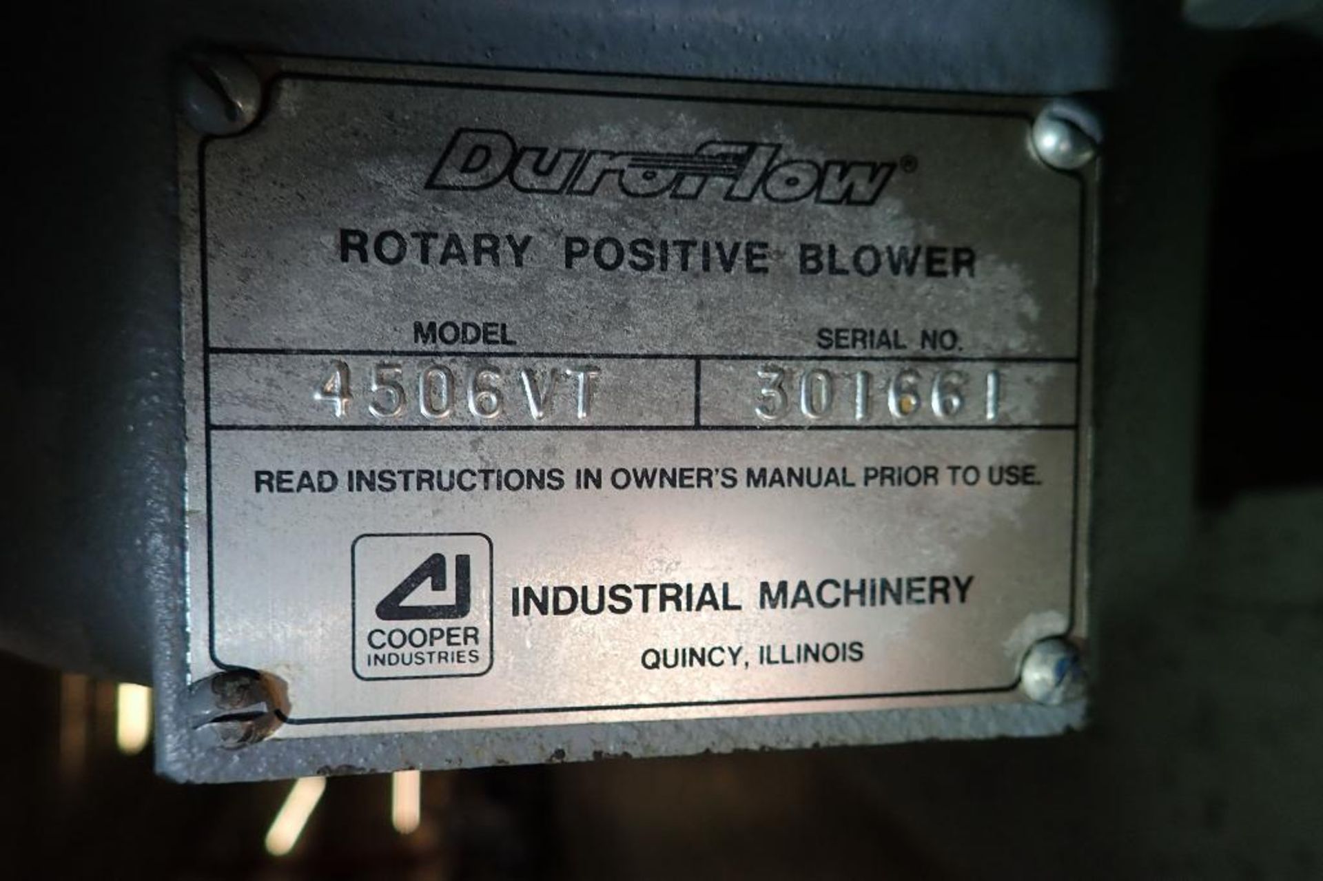 Schwitzer rotary lobe blower, Model 156630, SN B2879-03, Duraflo rotary lobe blower Model 4056VT, SN - Image 5 of 8