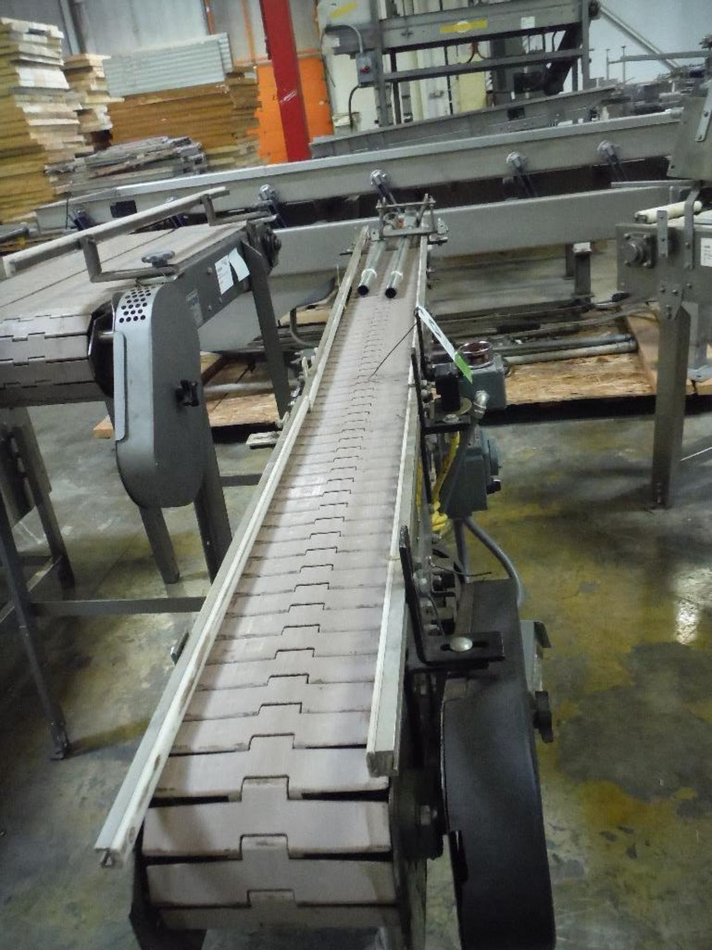 Nercon dual conveyor, table top belt, 64 in. long x overall 18 in. wide belts, missing motor and dri - Image 4 of 11