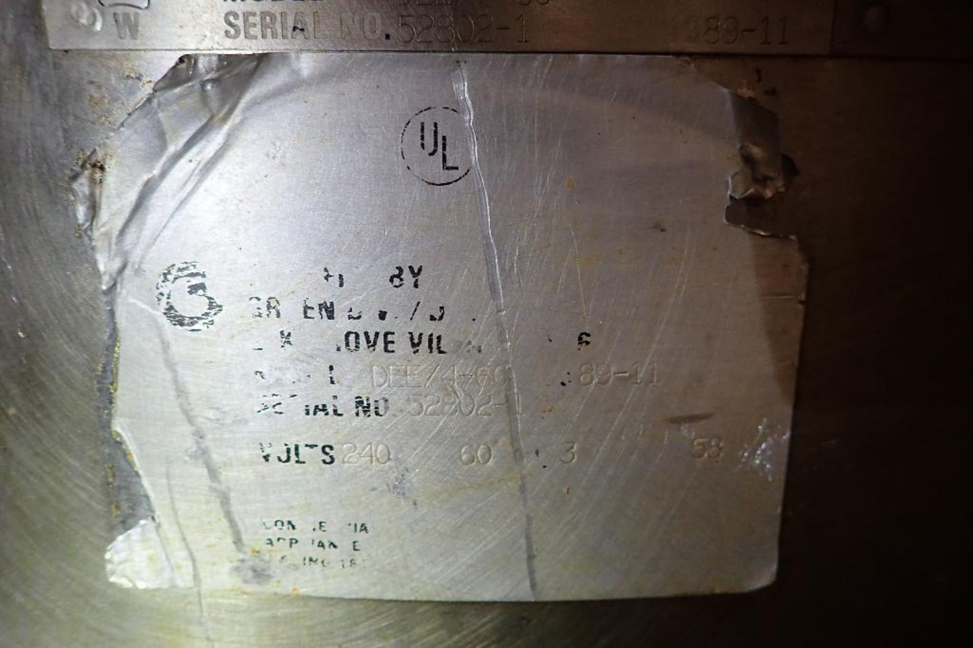 1989 Groen SS tilt kettle, Model DEE/4-60, SN 52082-1, jacketed, 50 psi @ 300 F, 30 in. dia x 24 in. - Image 6 of 10