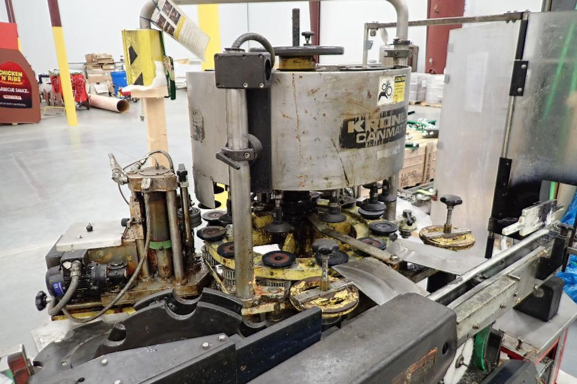Krones canmatic labeler, with controls, spare parts and change parts on (4) skids. - ** Located in B - Image 5 of 15