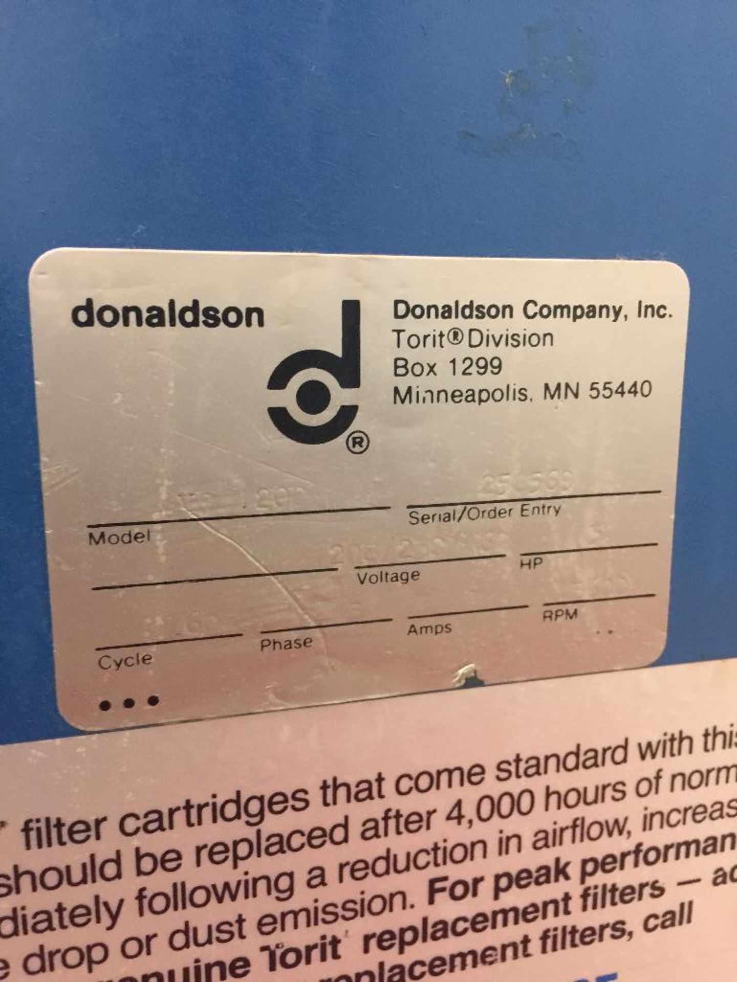 Donaldson Torit dust collector, model 1200, s/n 25-569. - ** Located in Medina, New York ** Rigging - Bild 3 aus 3