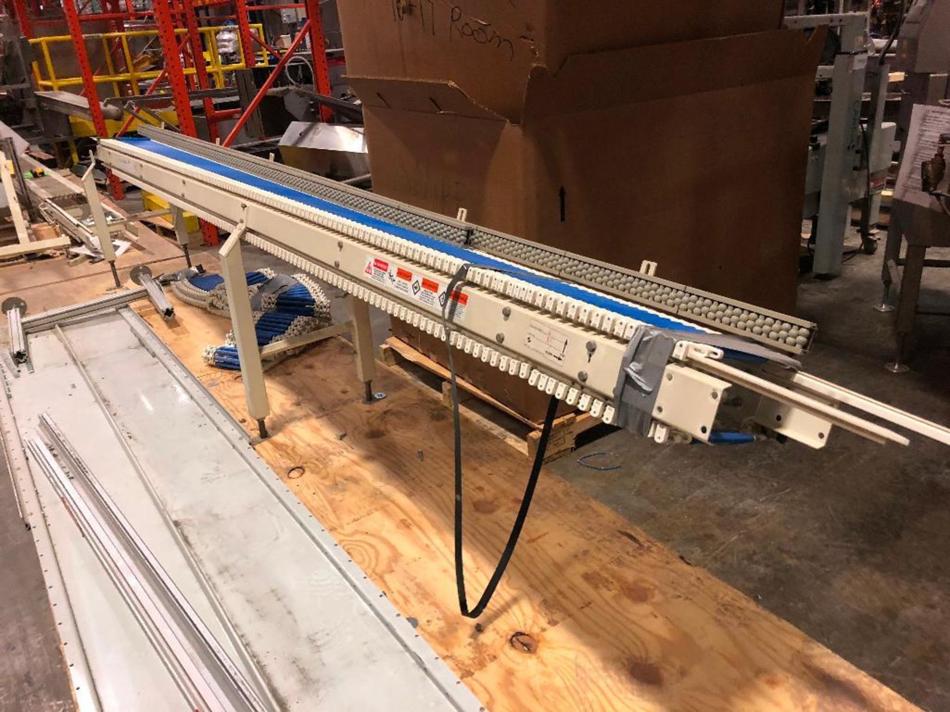 Spantech mild steel conveyor frame only, 14 ft. long x 11 in. wide x 31 in. tall, no drive, no sproc - Image 3 of 5