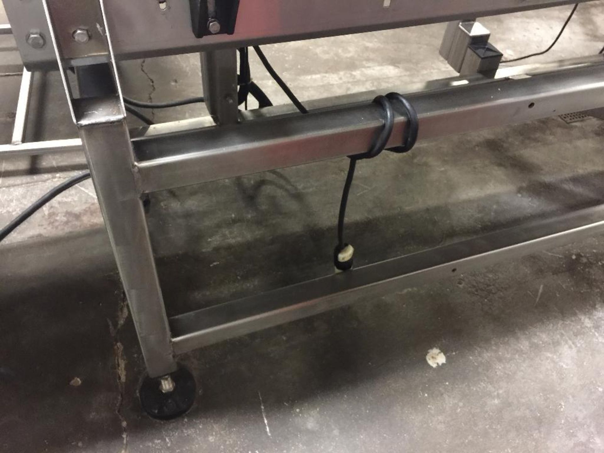 SS conveyor, 93 in. x 16 1/2 in. and 3 belts, motors and drives. - ** Located in South Beloit, Illin - Image 3 of 17