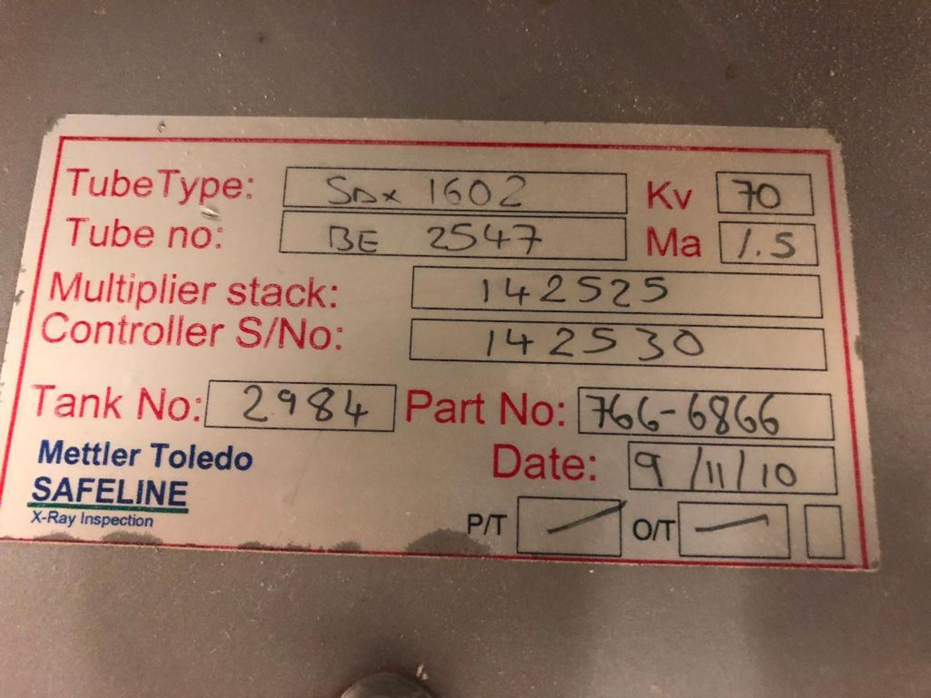 2010 Mettler Toledo Safeline x-ray inspection, model SmartChek30, s/n X6236908, 16 in. wide x 12 in. - Image 6 of 6