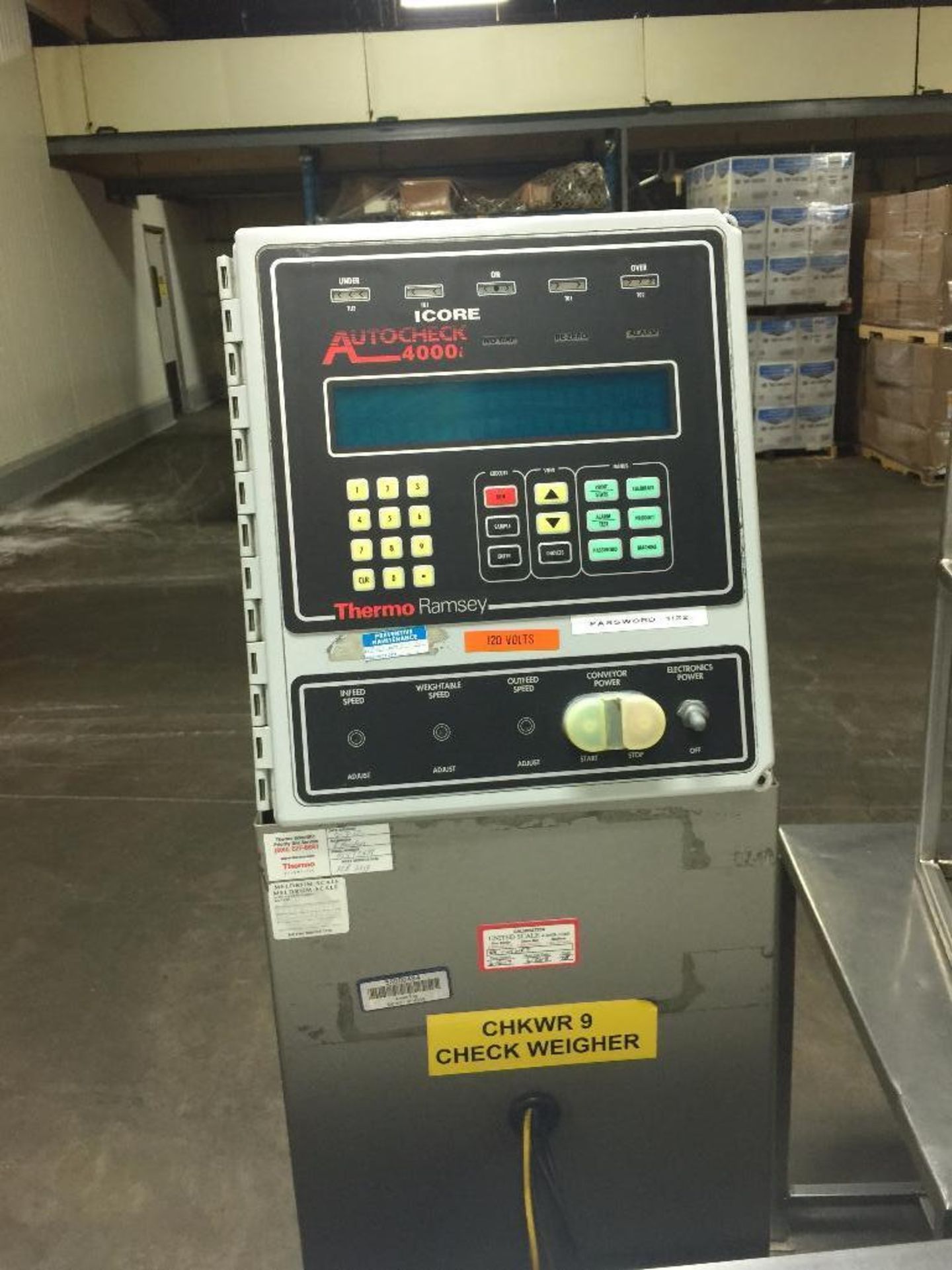 Ramsey Icore high speed checkweigher, model AutoCheck 4000, 9 in. belt motor and drive. - ** Located - Image 2 of 6