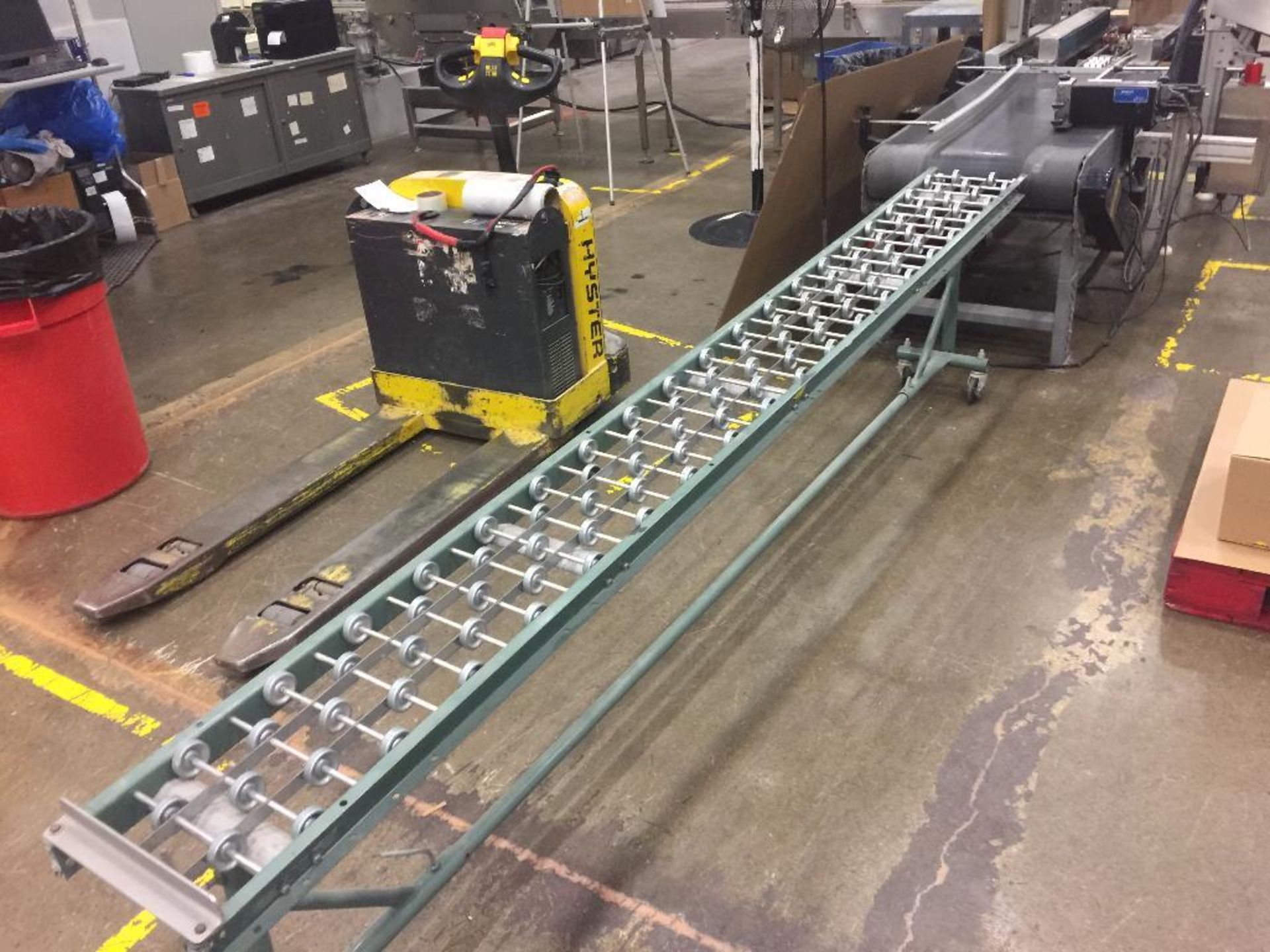 Gravity skate conveyor, 120 in. x 10 in., adjustable legs, on wheels. - ** Located in Medina, New Yo - Image 2 of 2