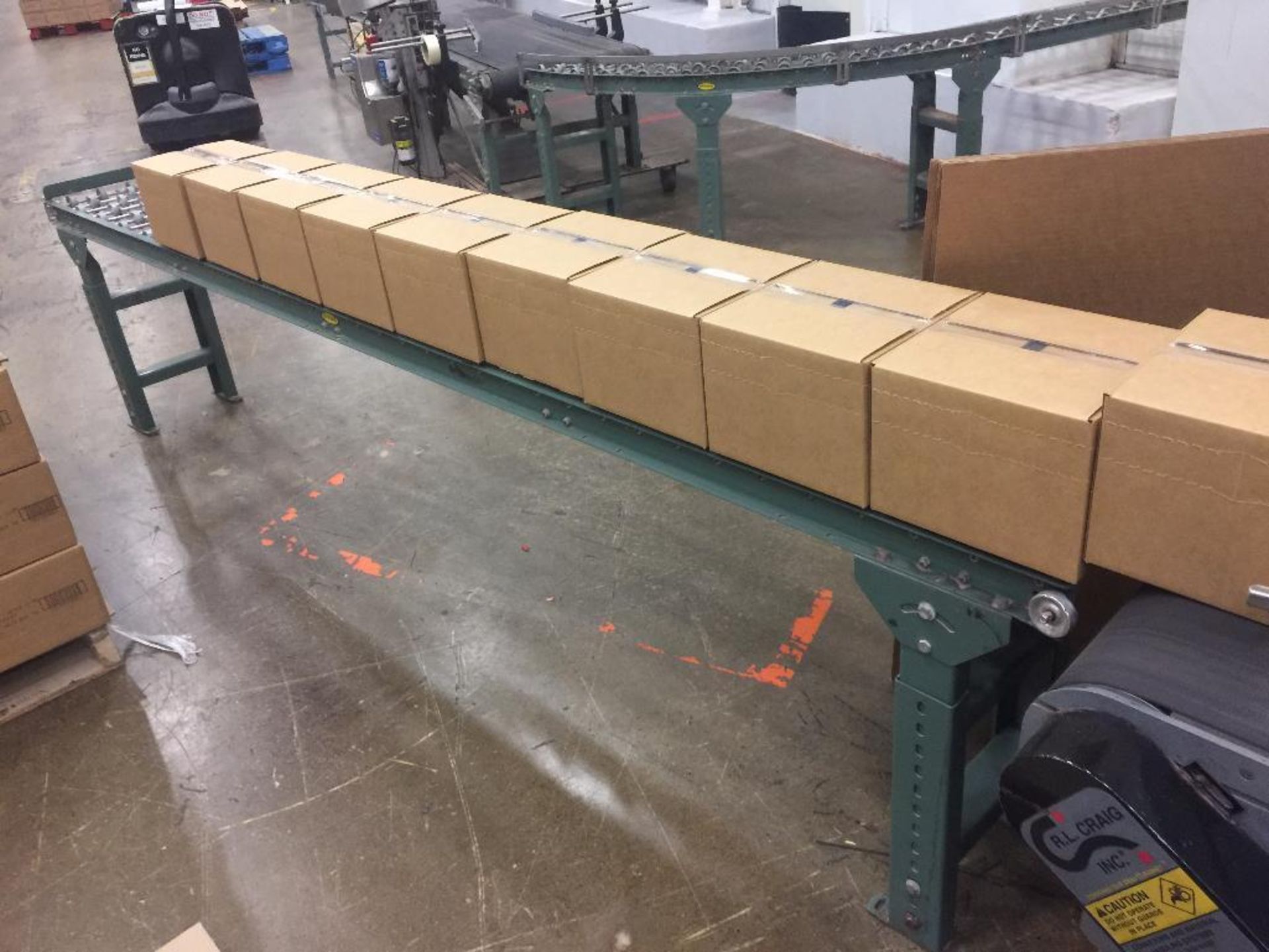 Gravity skate conveyor, 120 in. x 10 in., NO LEGS. - ** Located in Medina, New York ** Rigging Fee: