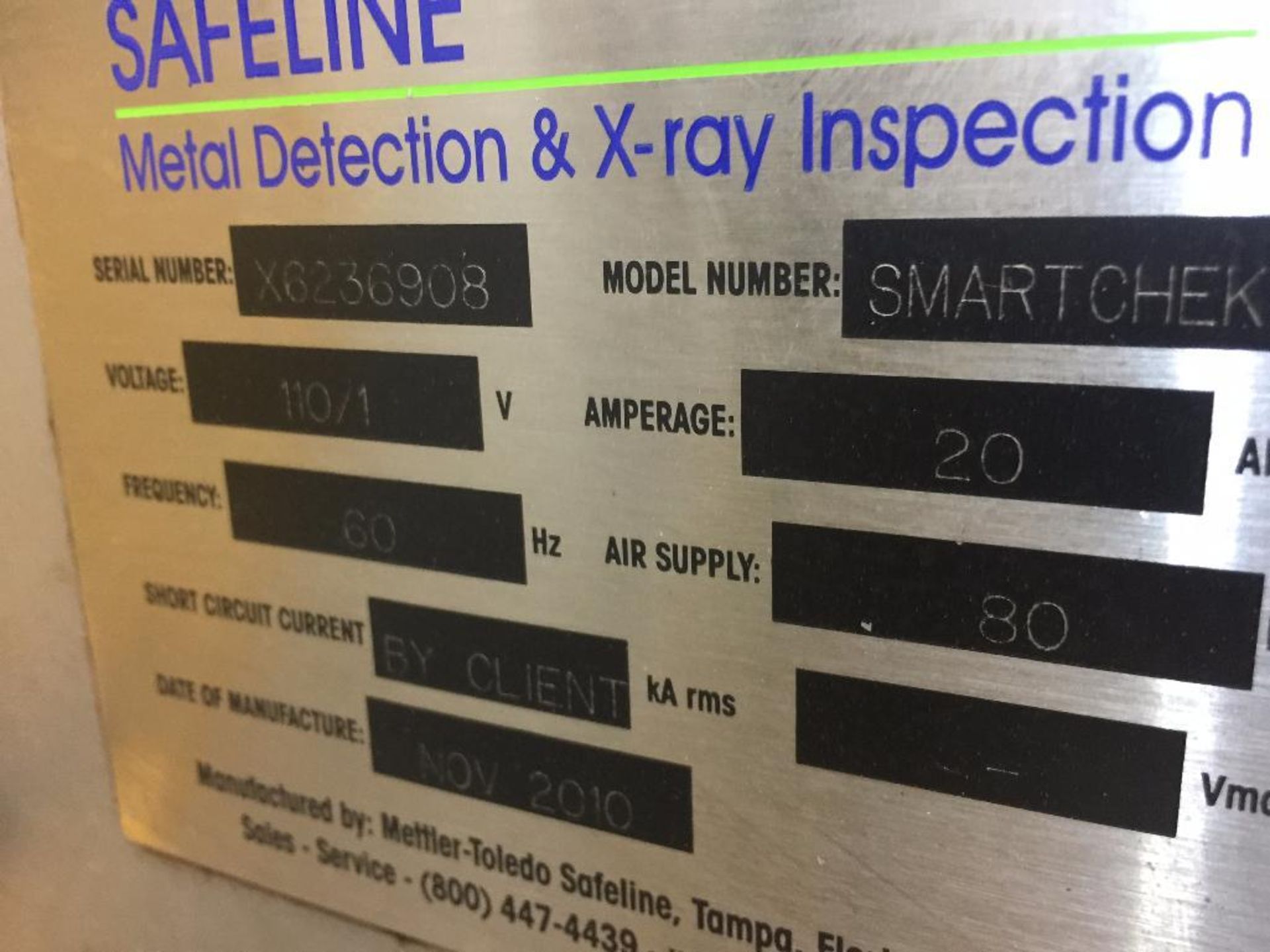 2010 Mettler Toledo Safeline x-ray inspection, model SmartChek30, s/n X6236908, 16 in. wide x 12 in. - Image 3 of 6