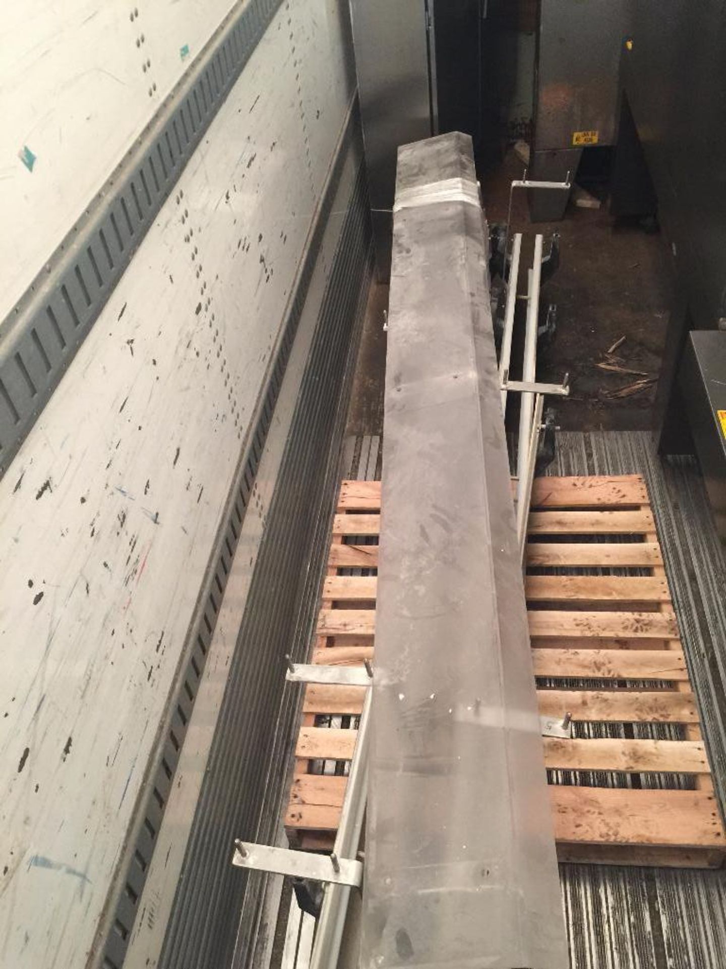 (2) sections conveyor frame, 120 in. long x 4 1/2 in. wide, no legs, with belt. - ** Located in Medi