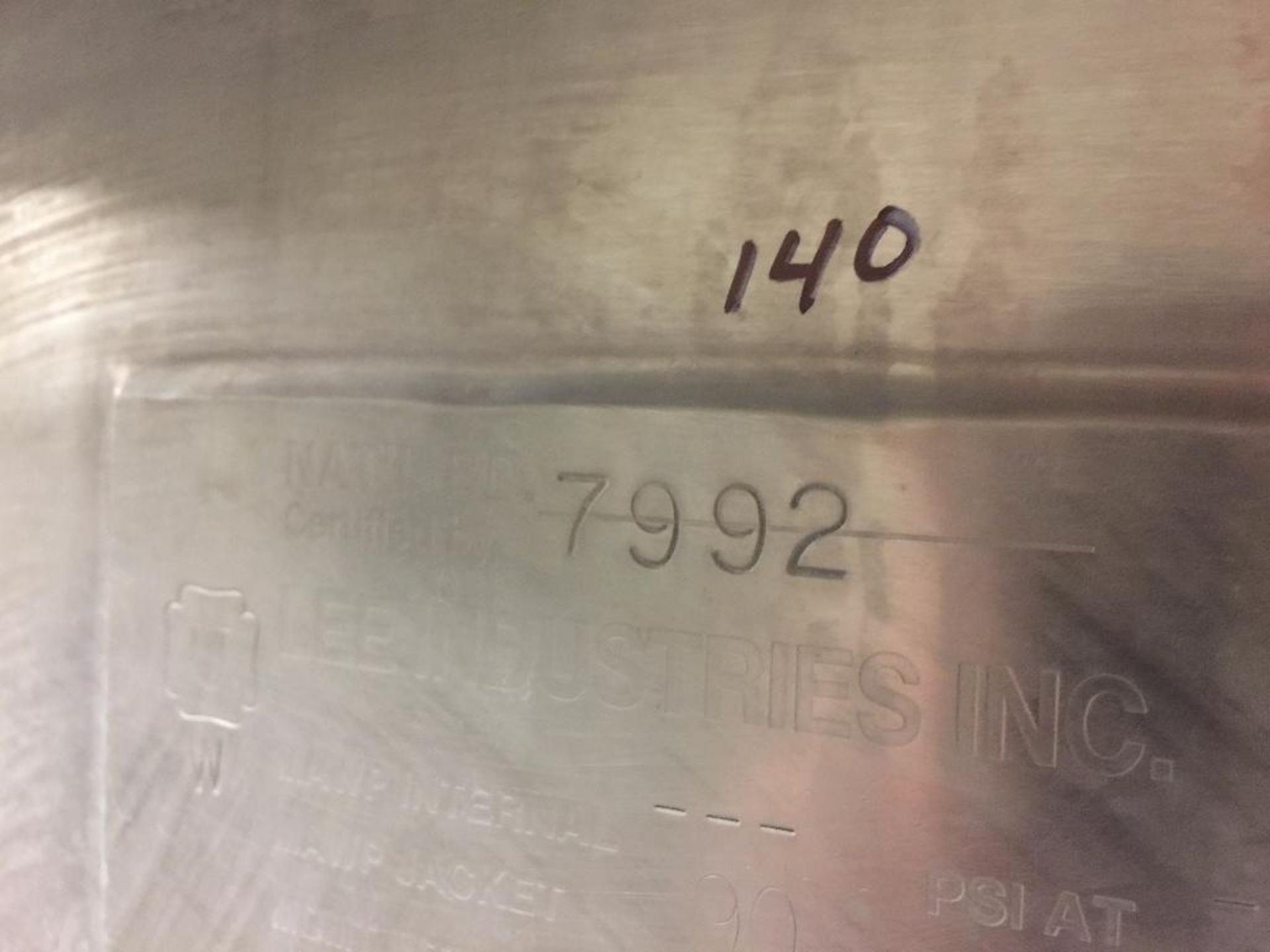 1999 Lee SS steam jacket kettle, model 200D9MS, s/n 12158-1-1. (#1) - ** Located in South Beloit, Il - Image 11 of 13