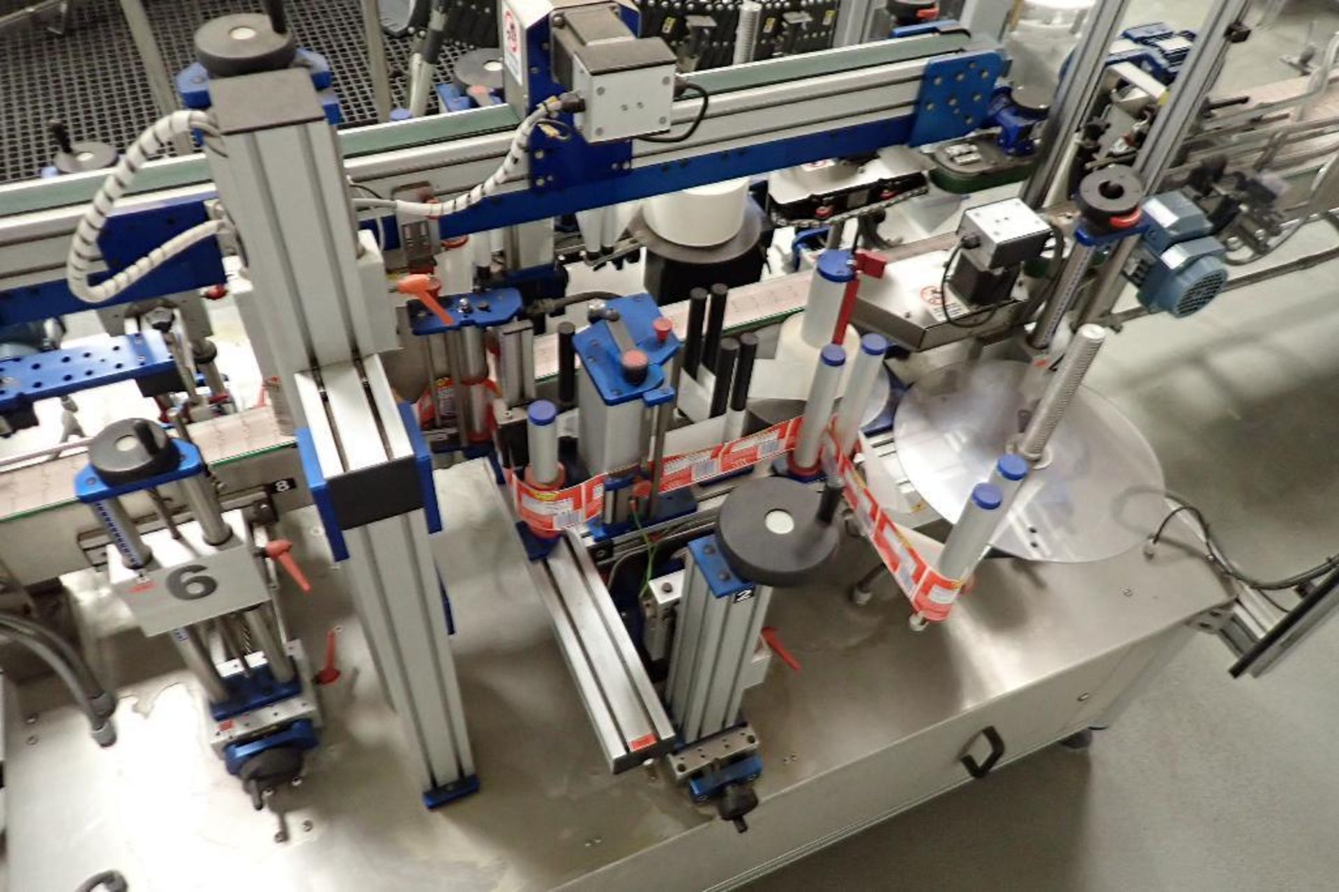 PackLab compact twin head labeler, controls, touch screen, conveyor running through is 13 ft. long x - Image 8 of 12