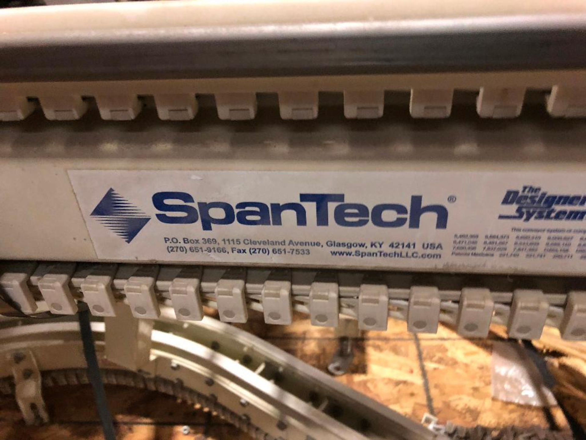 Spantech mild steel conveyor, 108 in. long x 4 in. wide x 30 in. tall, motor and drive. - ** Located - Bild 4 aus 7