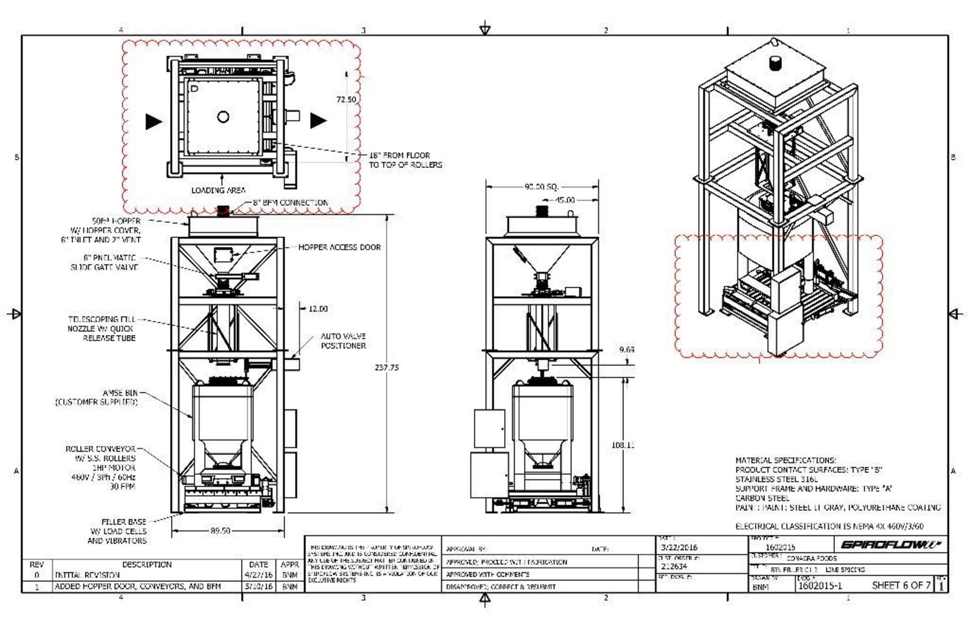 NEW Spiroflow automated tote filling station, overhead SS hopper, 54 in. long x 54 in. wide x 48 in. - Bild 29 aus 29