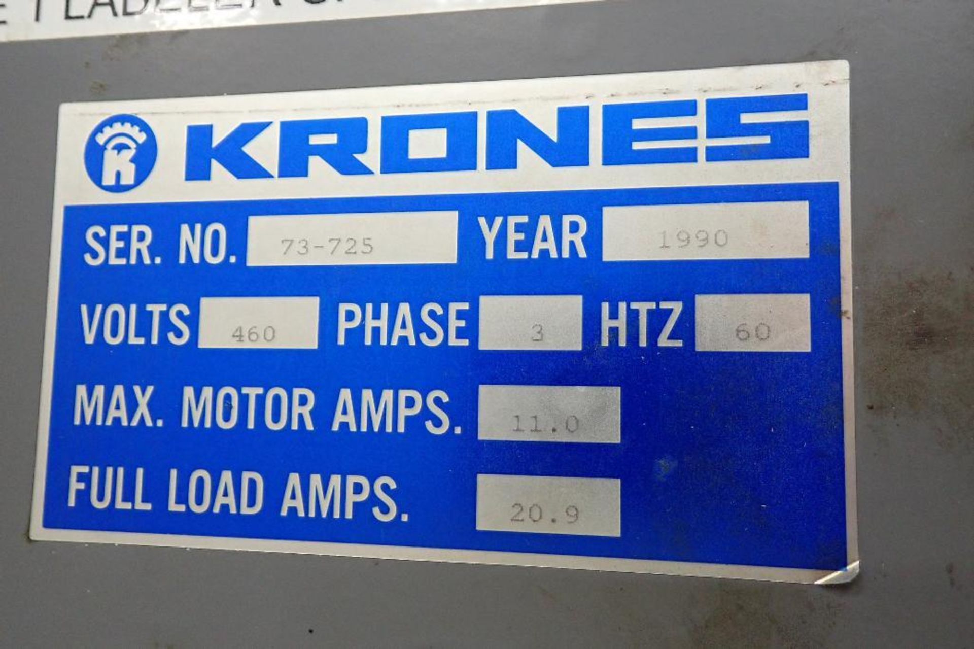 Krones canmatic labeler, with controls, spare parts and change parts on (4) skids. - ** Located in B - Image 15 of 15
