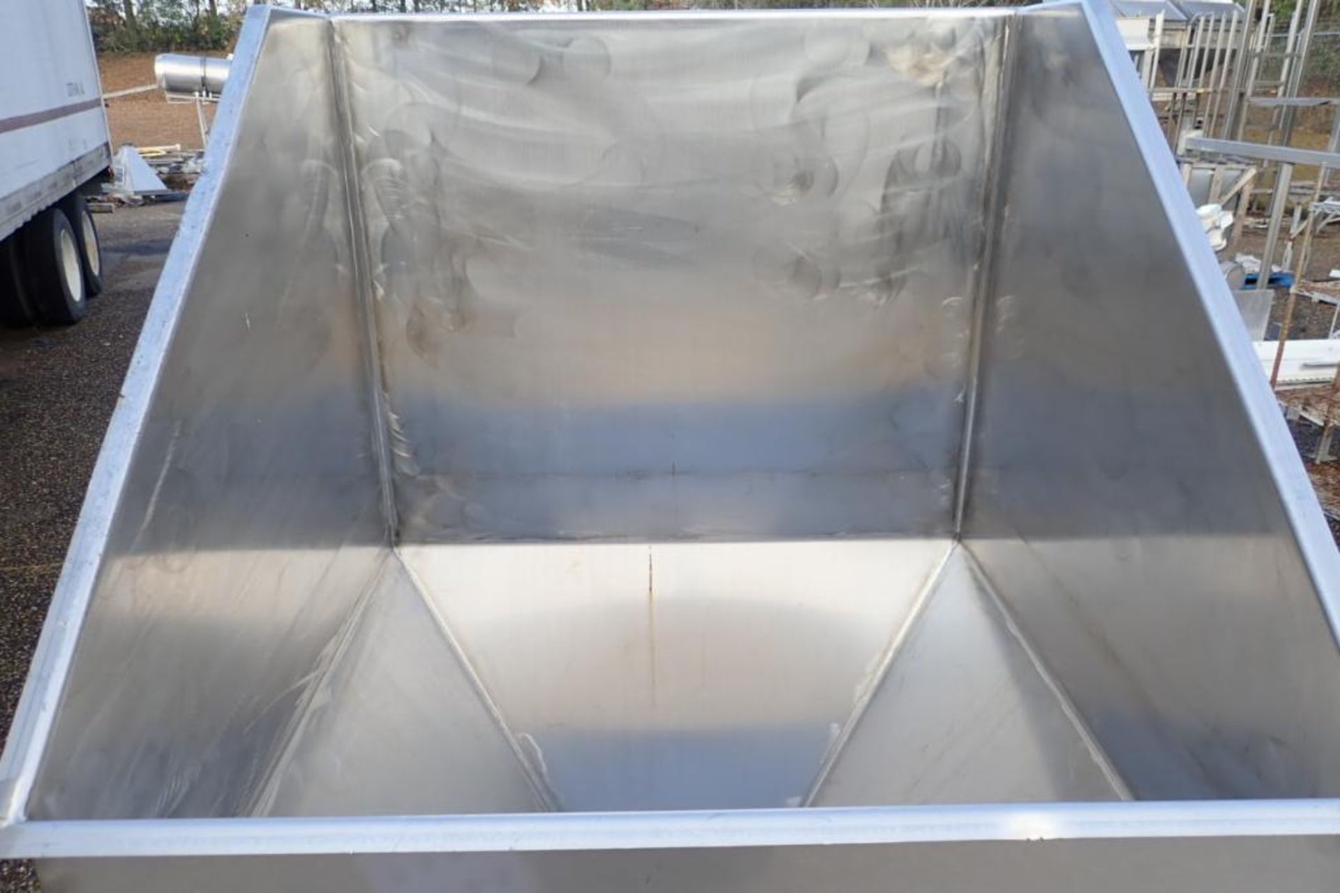 SS hopper, 42 in. x 42 in. x 60 in. tall, discharge 11.5 in. x 11.5 in. - ** Located in Dothan, Alab - Image 2 of 4