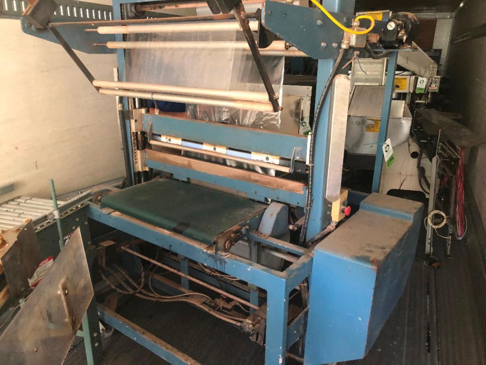 Ideal Equipment overwrapper, Model 7100, SN 2740233, 40 in. seal bar, with heat tunnel, opening 32 i