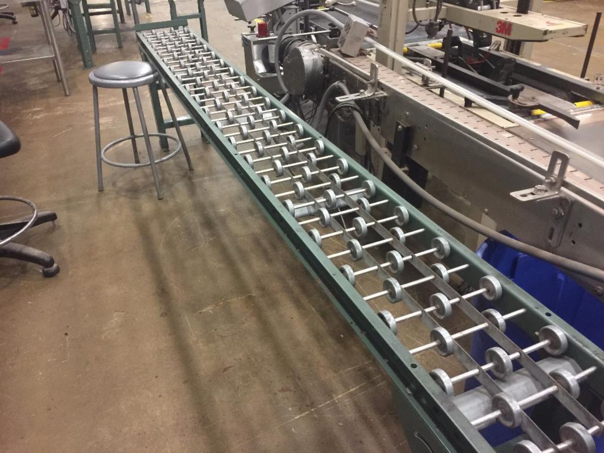 Gravity skate conveyor, 93 in. x 10 in., NO LEGS. - ** Located in Medina, New York ** Rigging Fee: $