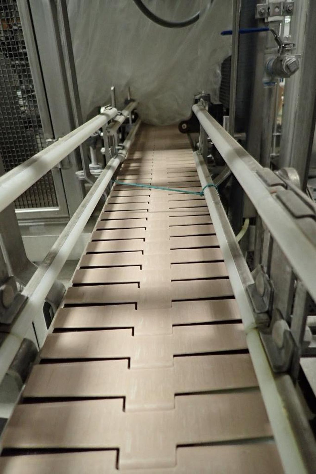 SS full bottle conveyor that runs through monoblock filler, 248 in. long x 7.5 in. wide x 40 in. tal - Image 2 of 7