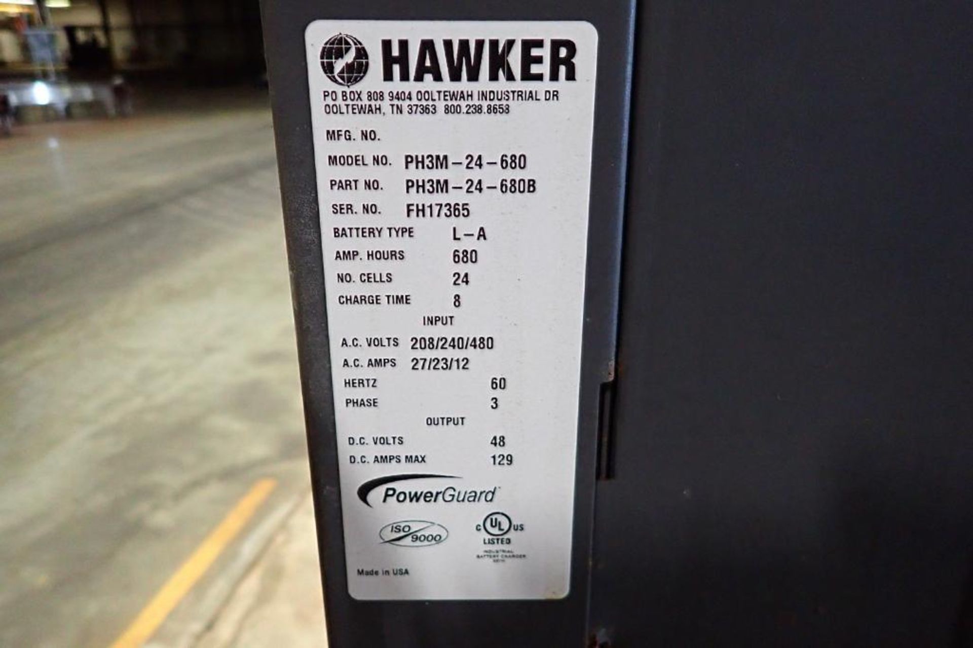 Hawker 48V battery charger {Located in Plymouth, IN} - Image 3 of 5