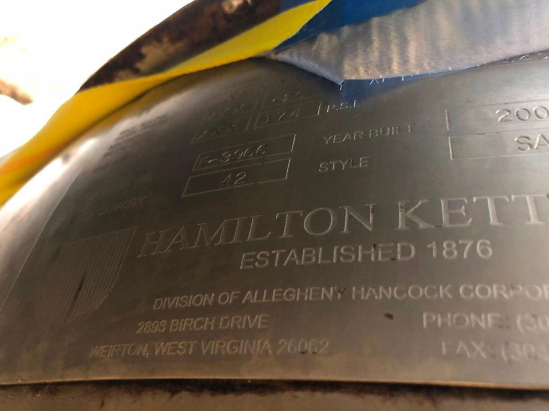 2001 Hamilton 316 SS pressure steam kettle {Located in Womelsdorf, PA} - Bild 7 aus 10