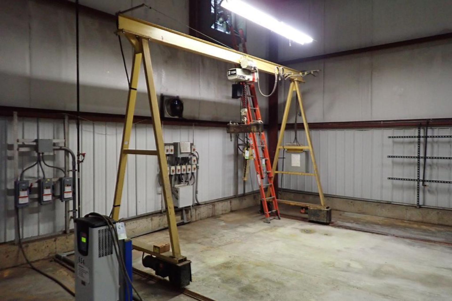 A-frame hoist on power trolley {Located in Plymouth, IN} - Image 2 of 9