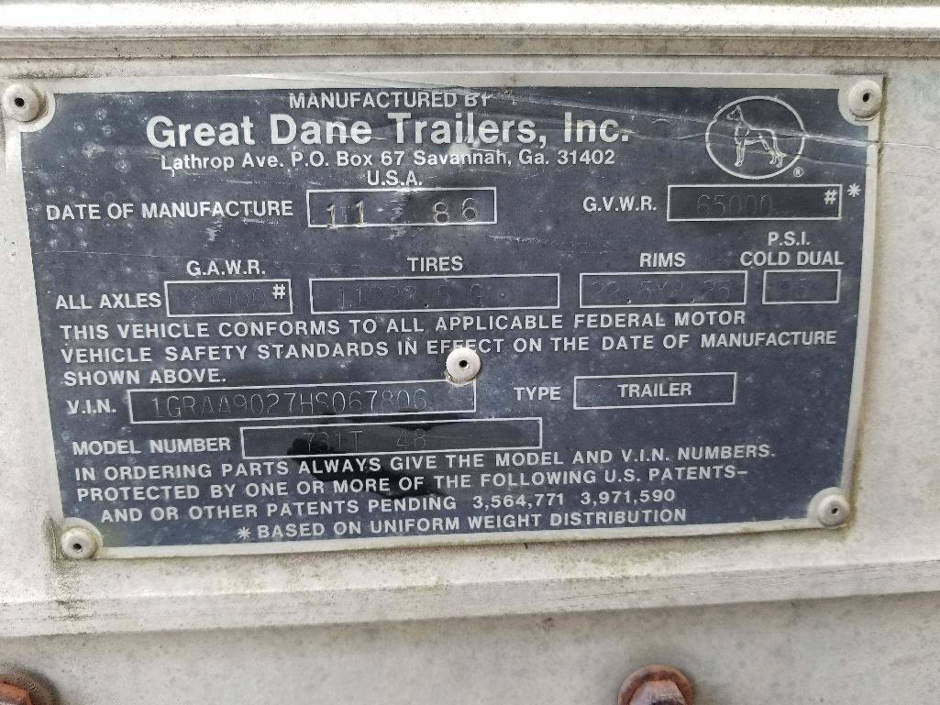 1987 Great Dane 48 ft. dry van trailer {Located in Plymouth, IN} - Image 2 of 14