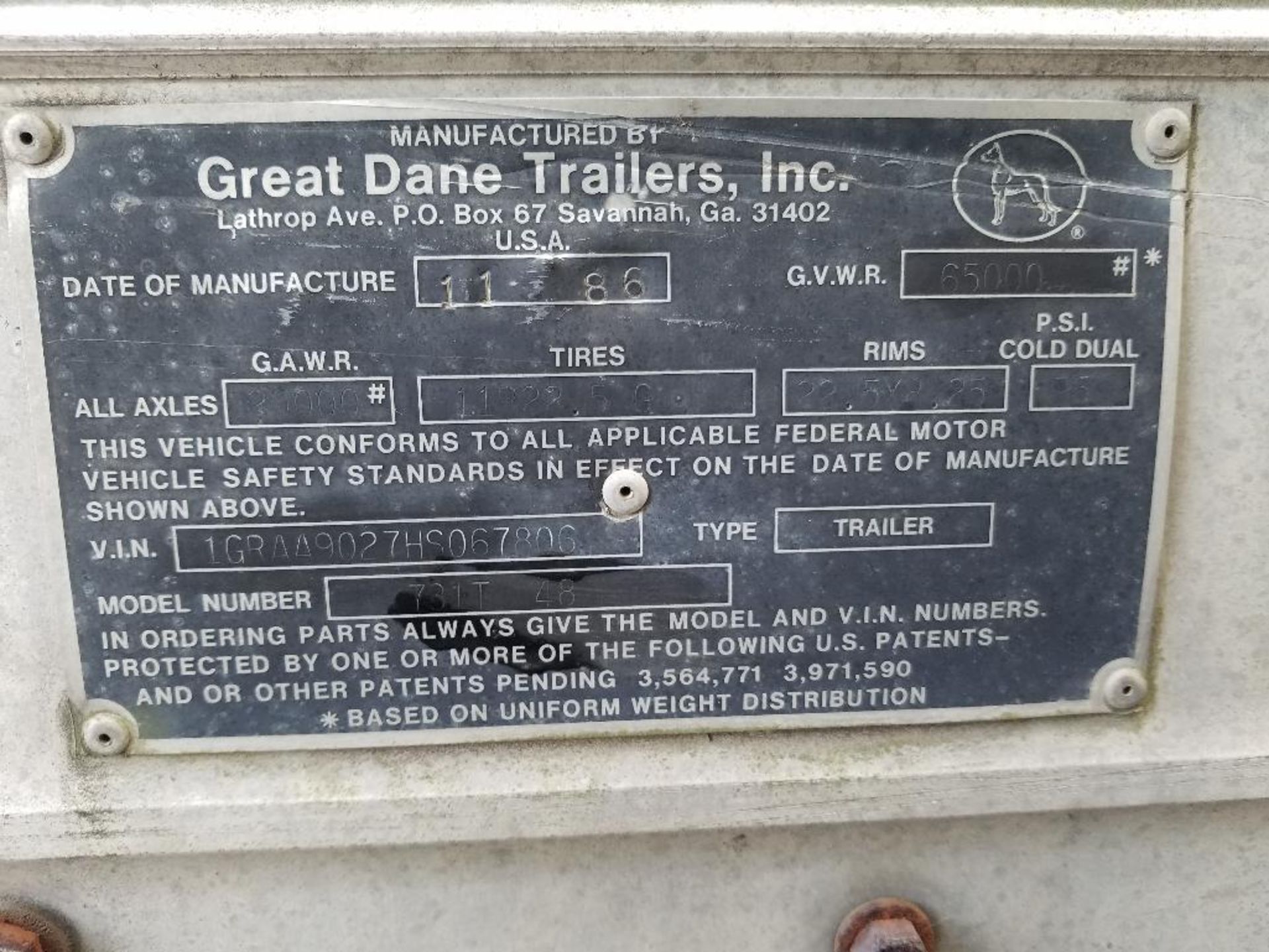 1987 Great Dane 48 ft. dry van trailer {Located in Plymouth, IN} - Bild 2 aus 14