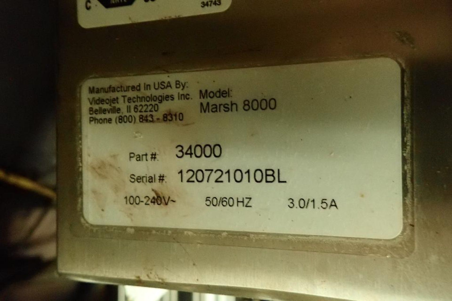 Marsh 8000 ink jet coder {Located in North East, PA} - Bild 6 aus 6