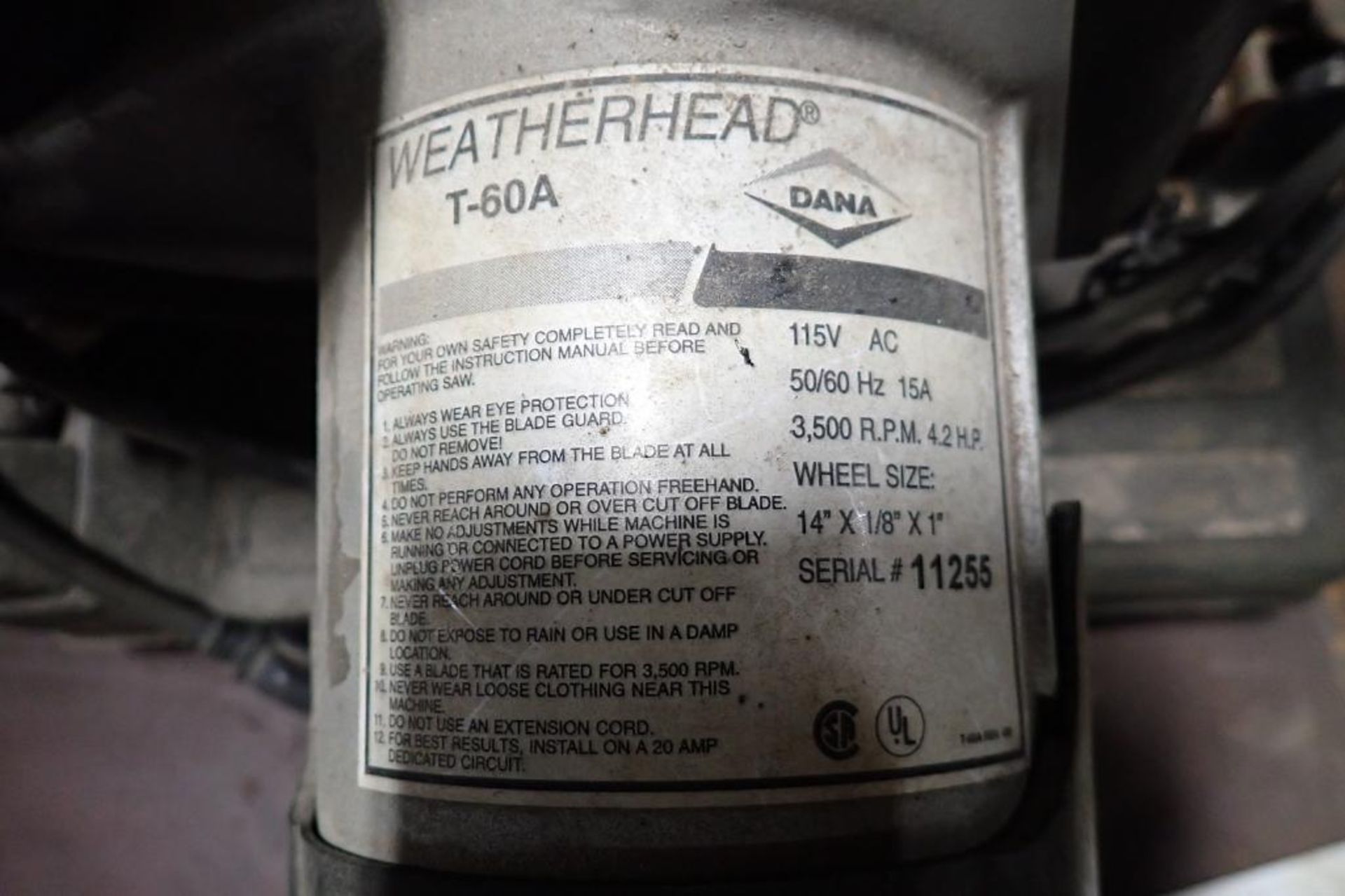 Weatherhead chop saw {Located in Plymouth, IN} - Bild 3 aus 4