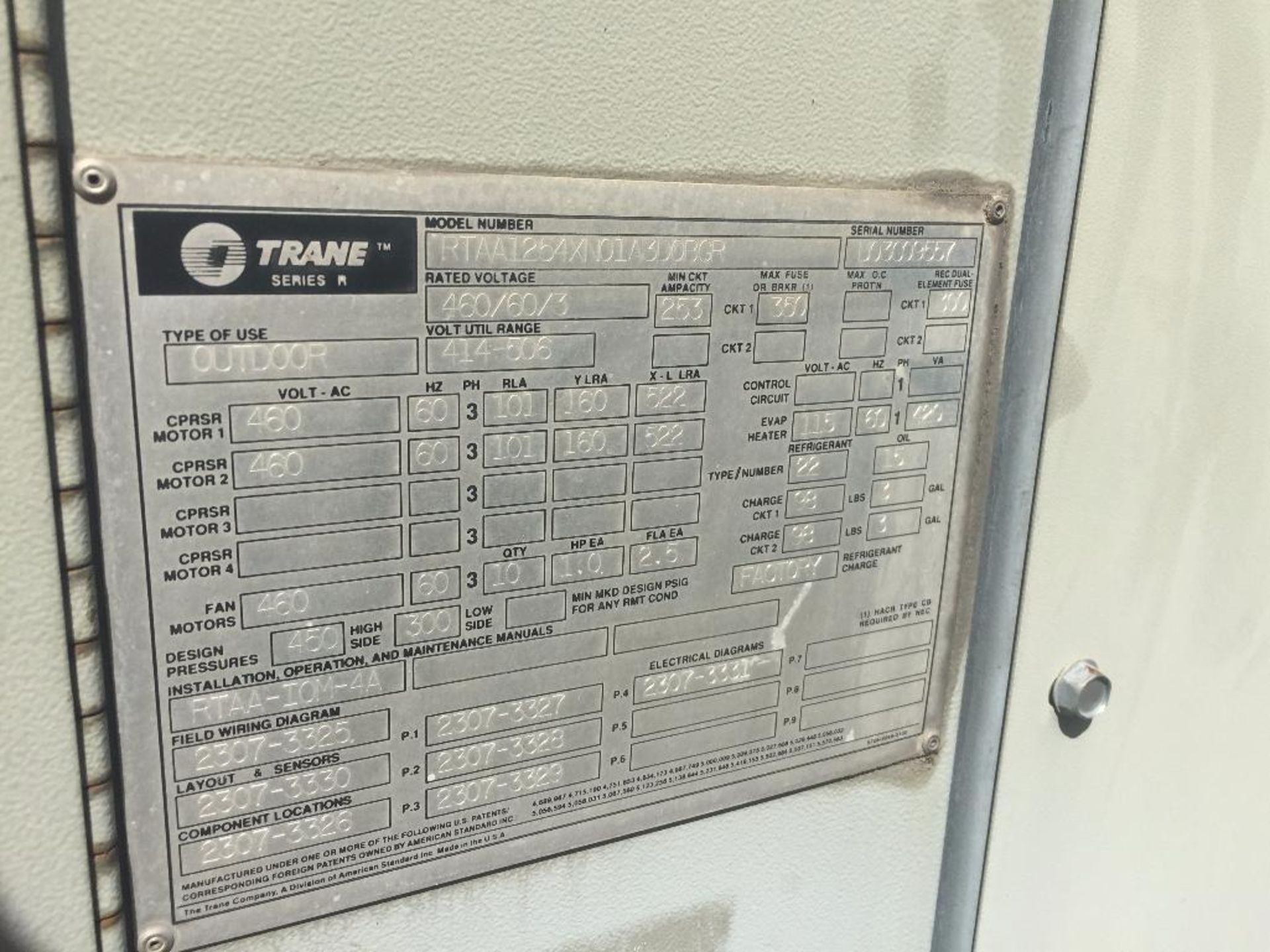 Trane series R outdoor chiller {Located in Forest Park, GA} - Image 3 of 13