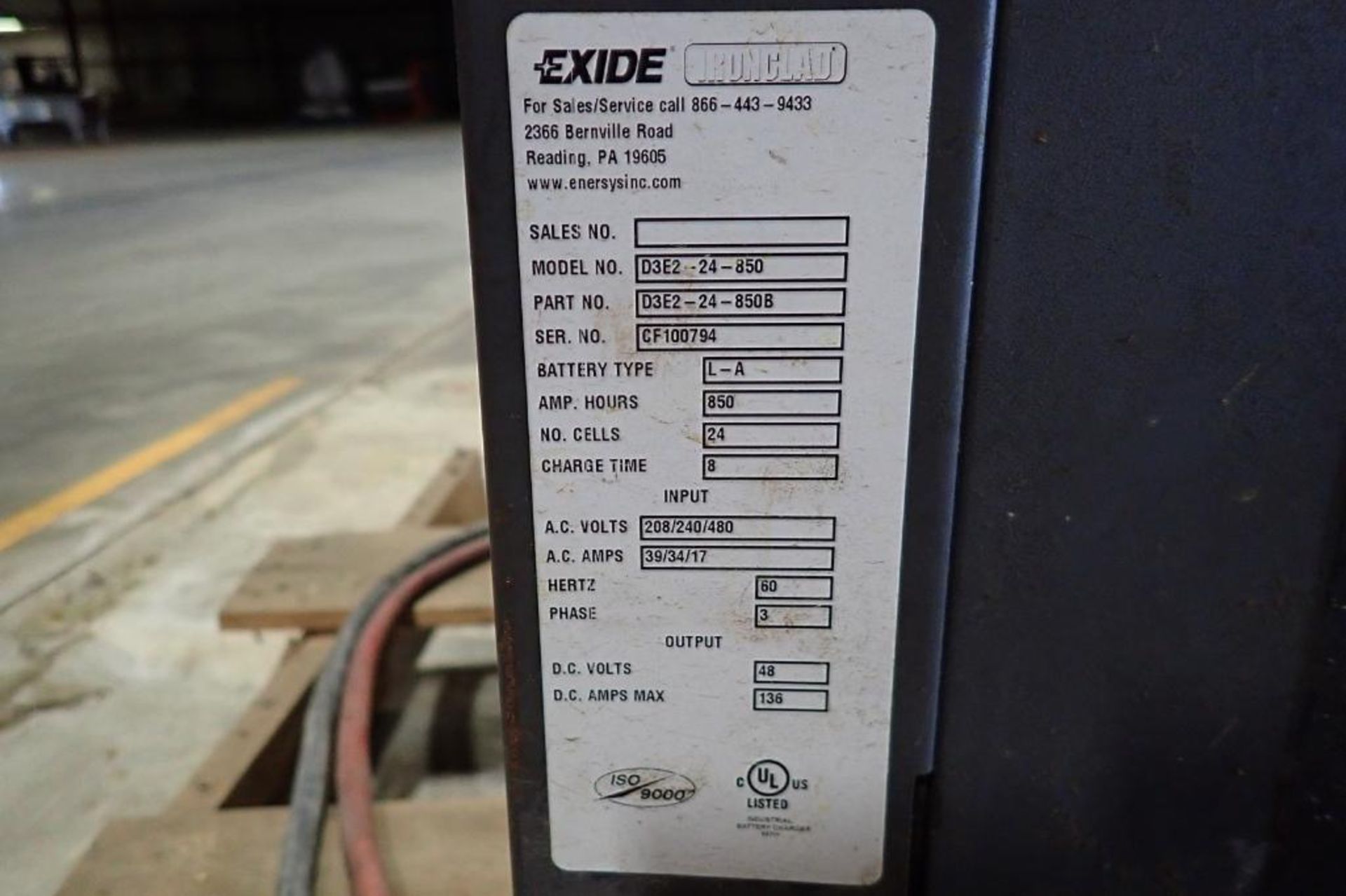 Exide 48V battery charger {Located in Plymouth, IN} - Bild 3 aus 4